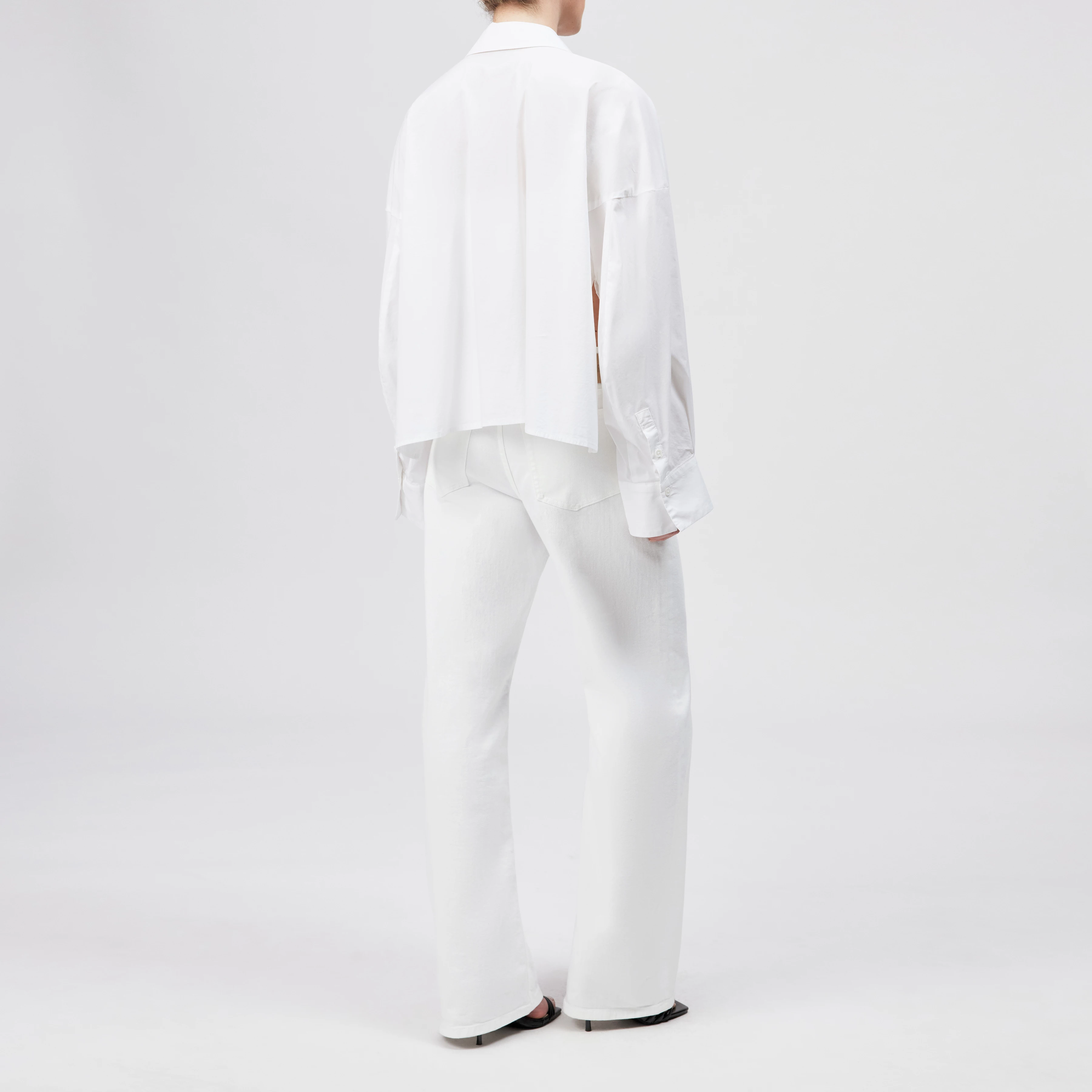 OSHIA - Oversized shirt blouse in poplin - women - white - Rückansicht