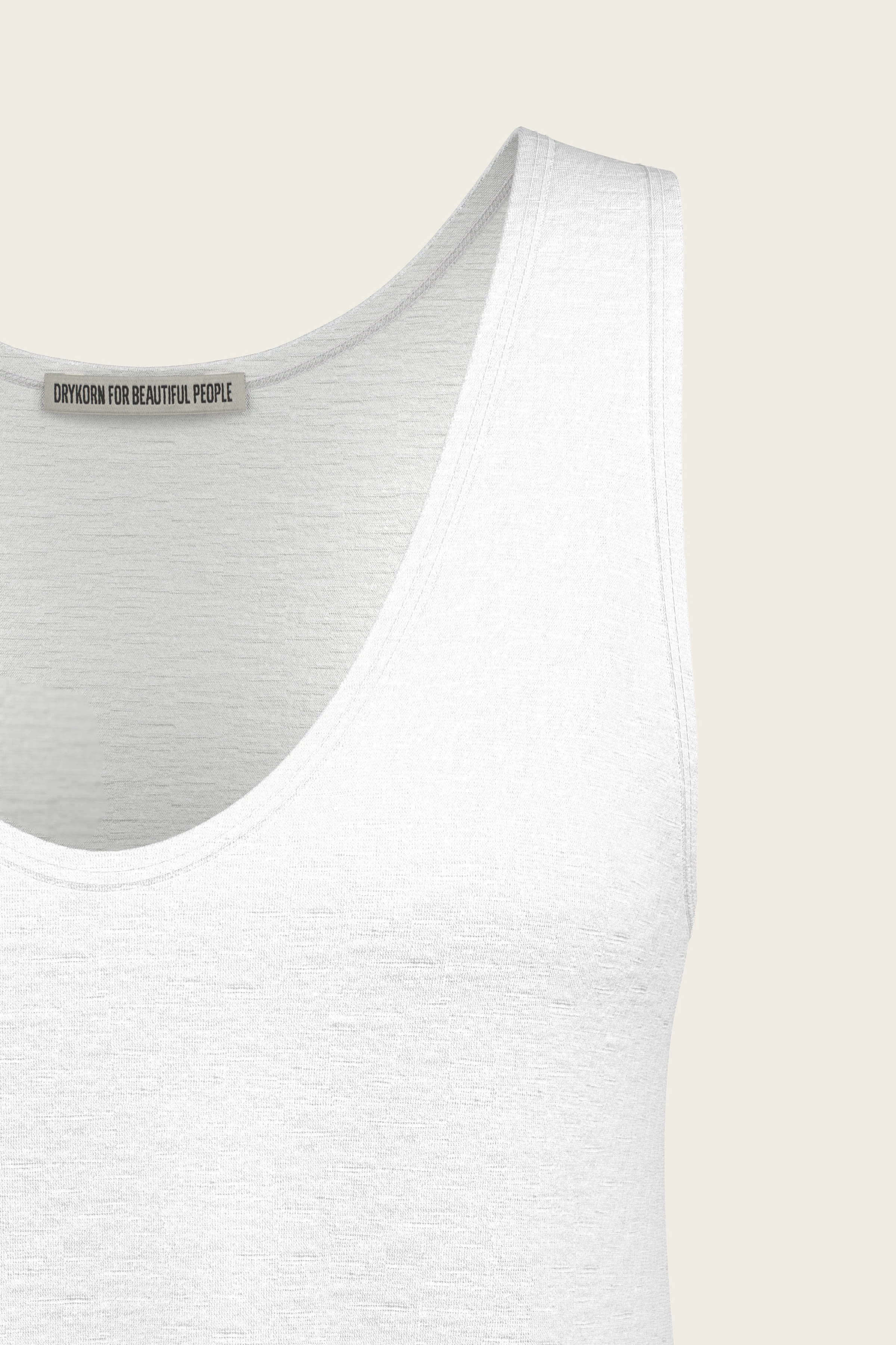 SAIMI - Jerseytop aus Baumwolle - Damen - weiß - Freisteller Detailansicht