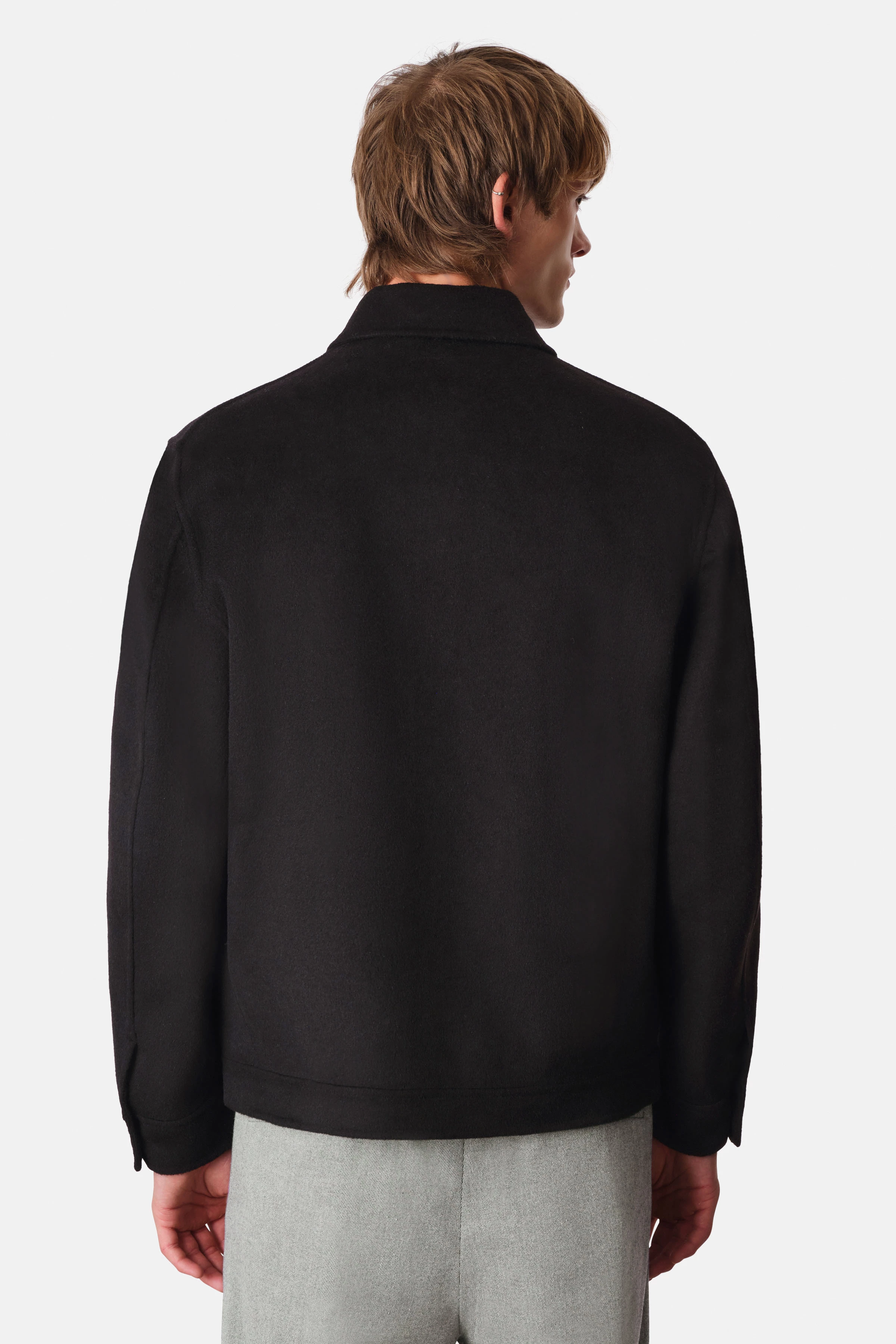 RIKKA - Blouson Jacke in Woll-Mix - Herren - schwarz - Rückansicht