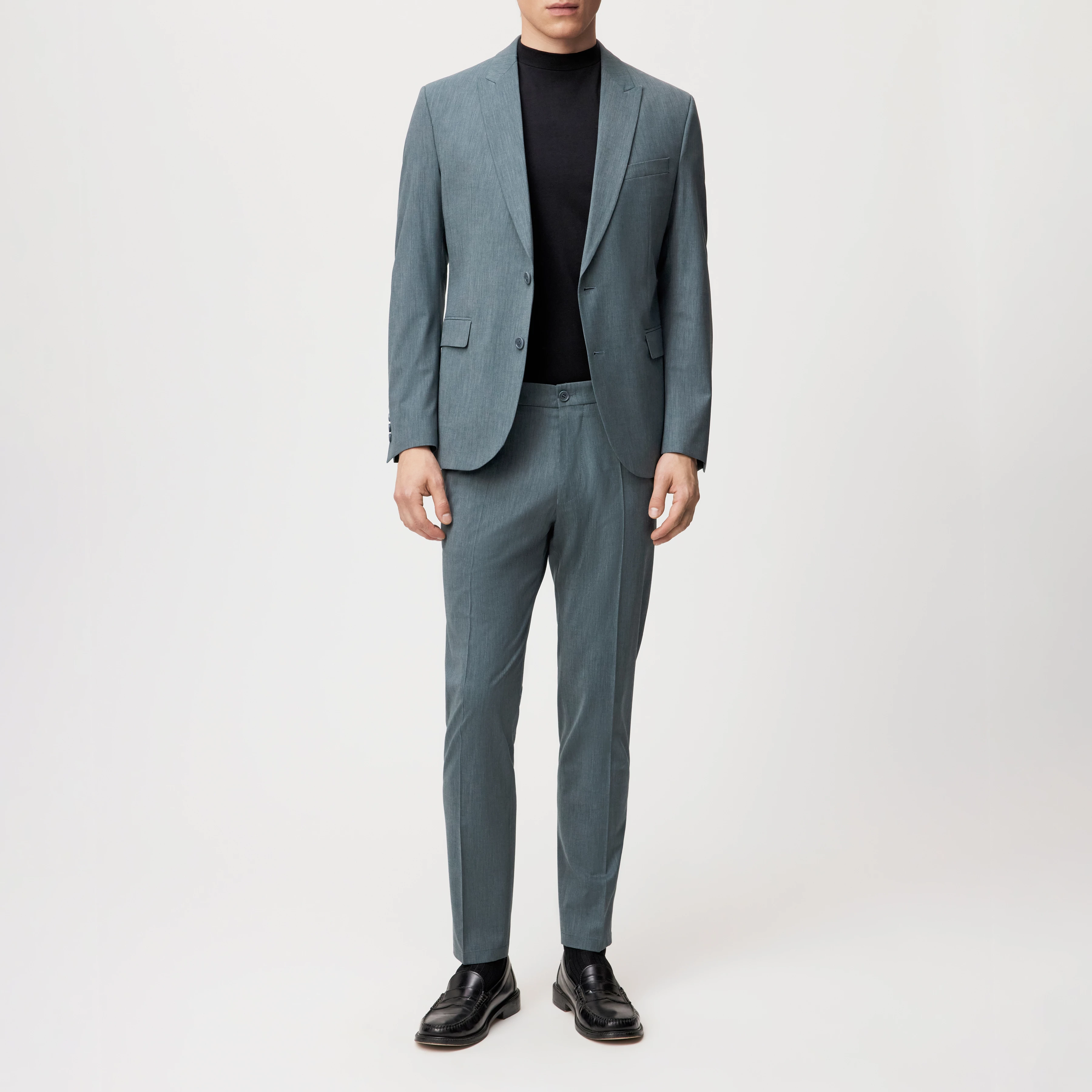 AJEND_SK - Konfektionierte Slim Fit Hose in Woll-Mix - Herren - grün - Ganzkörper-Frontansicht