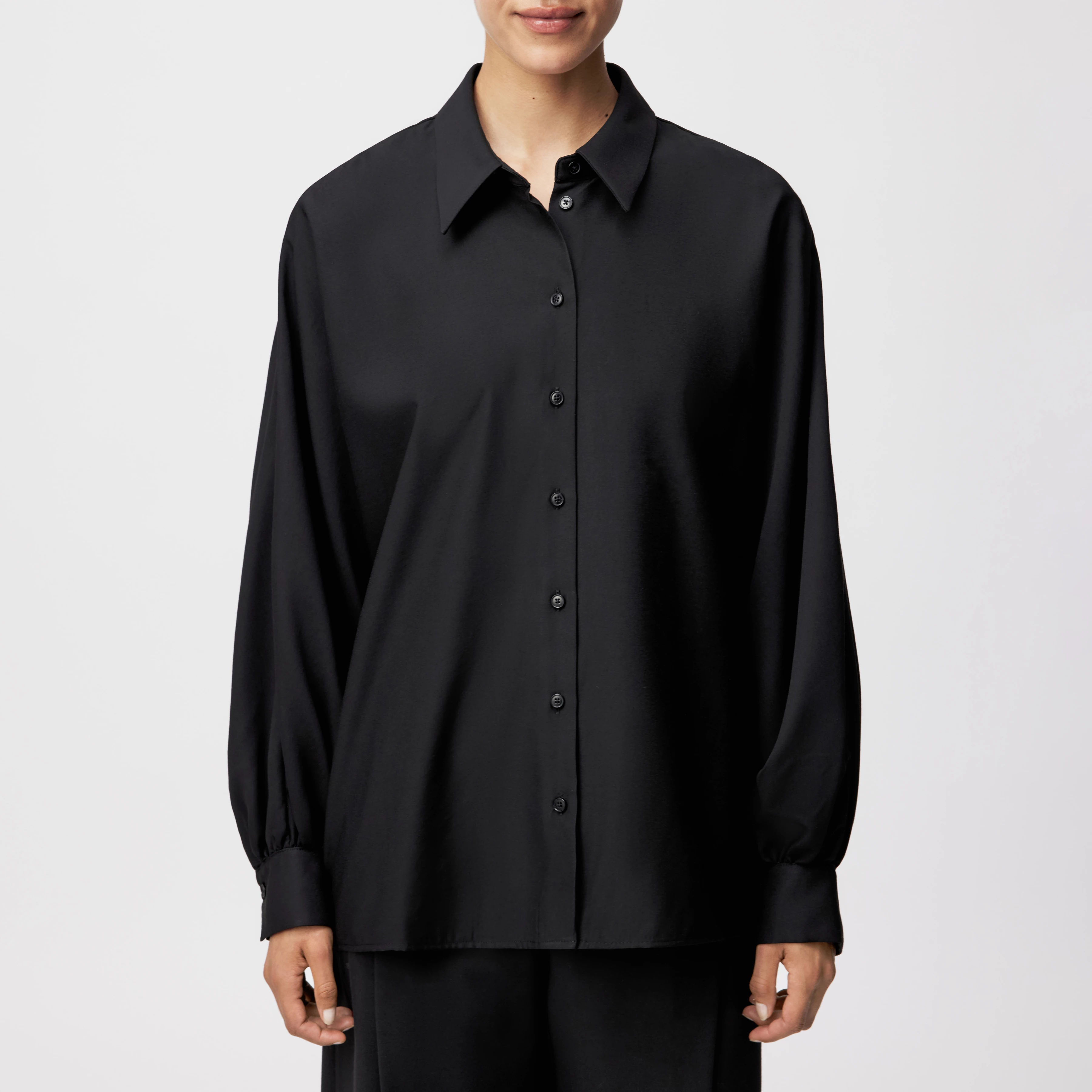 MOYALA - Blouse in viscose blend - women - Natural Aluminium - Frontansicht