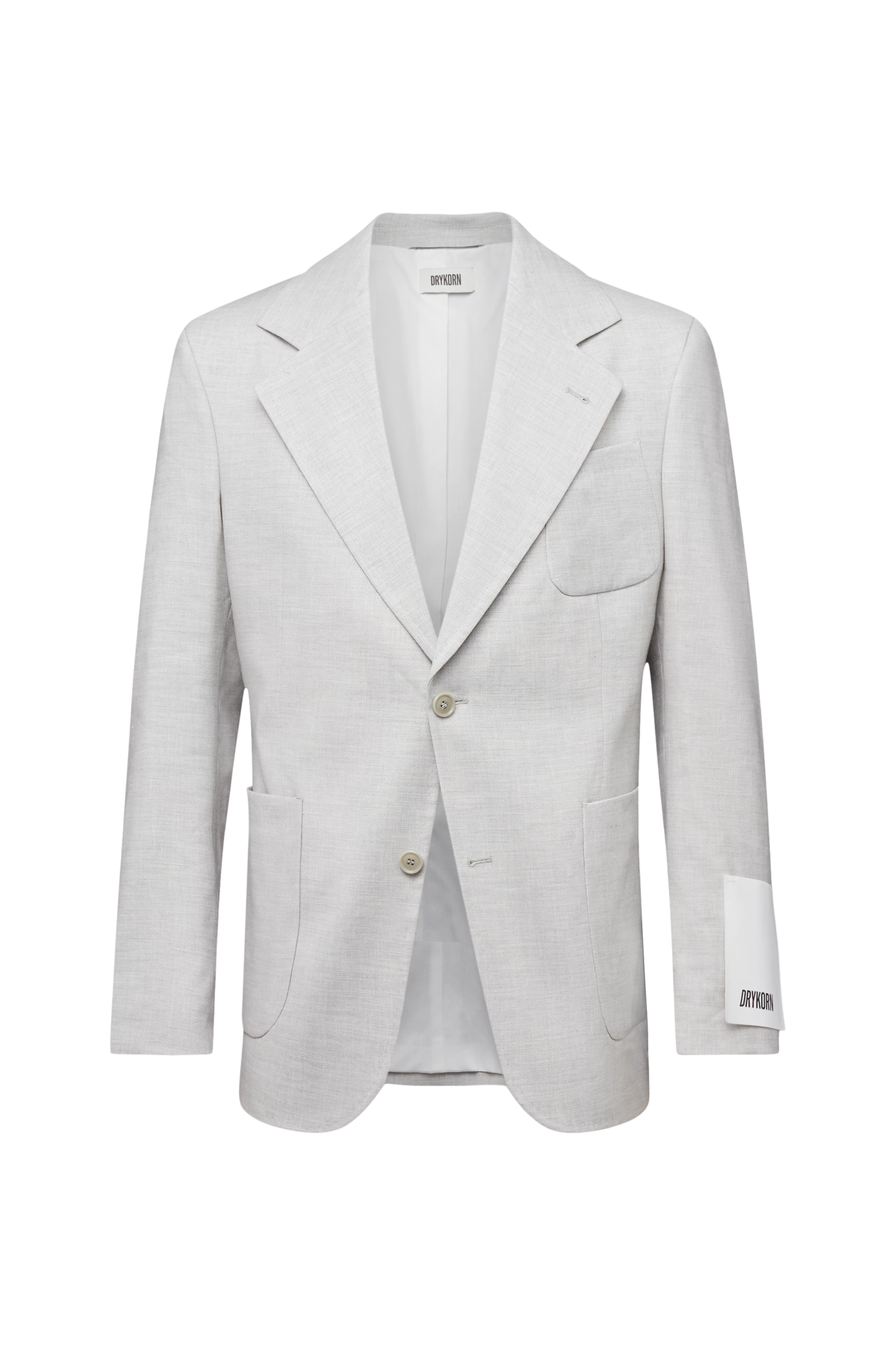 YEMO - Regular fit linen-blend blazer - men - grey - Freisteller Frontansicht