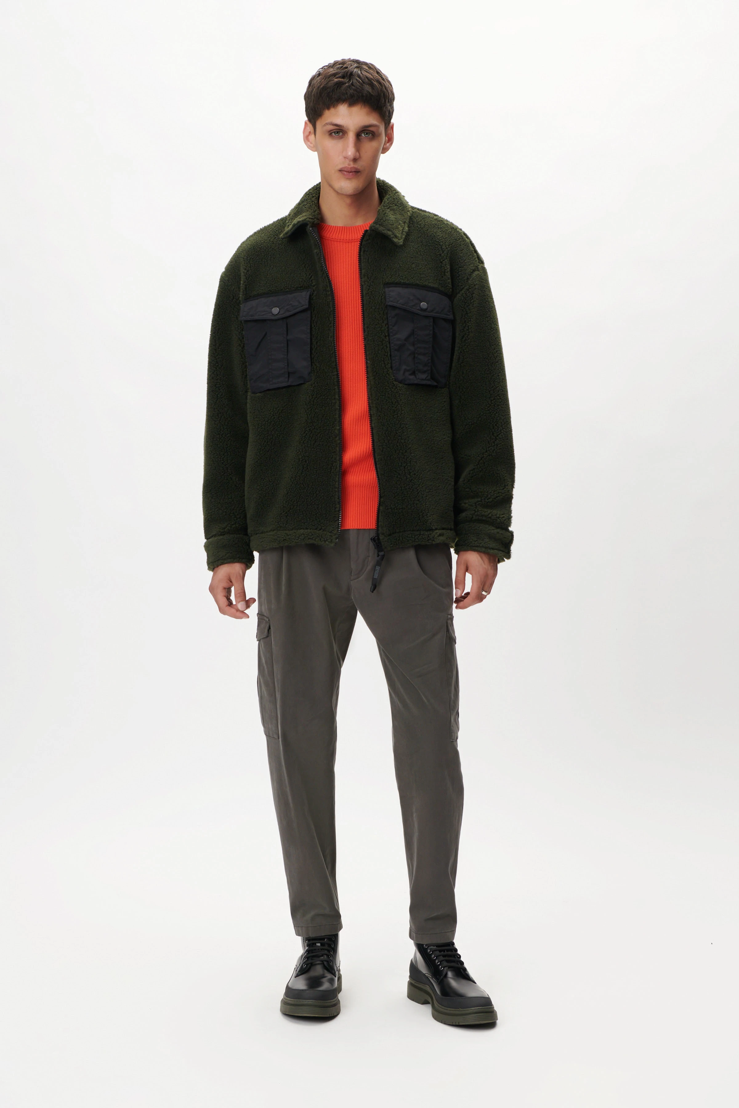 AARON - Raglan Baumwollpullover - Herren - orange - Ganzkörper-Frontansicht