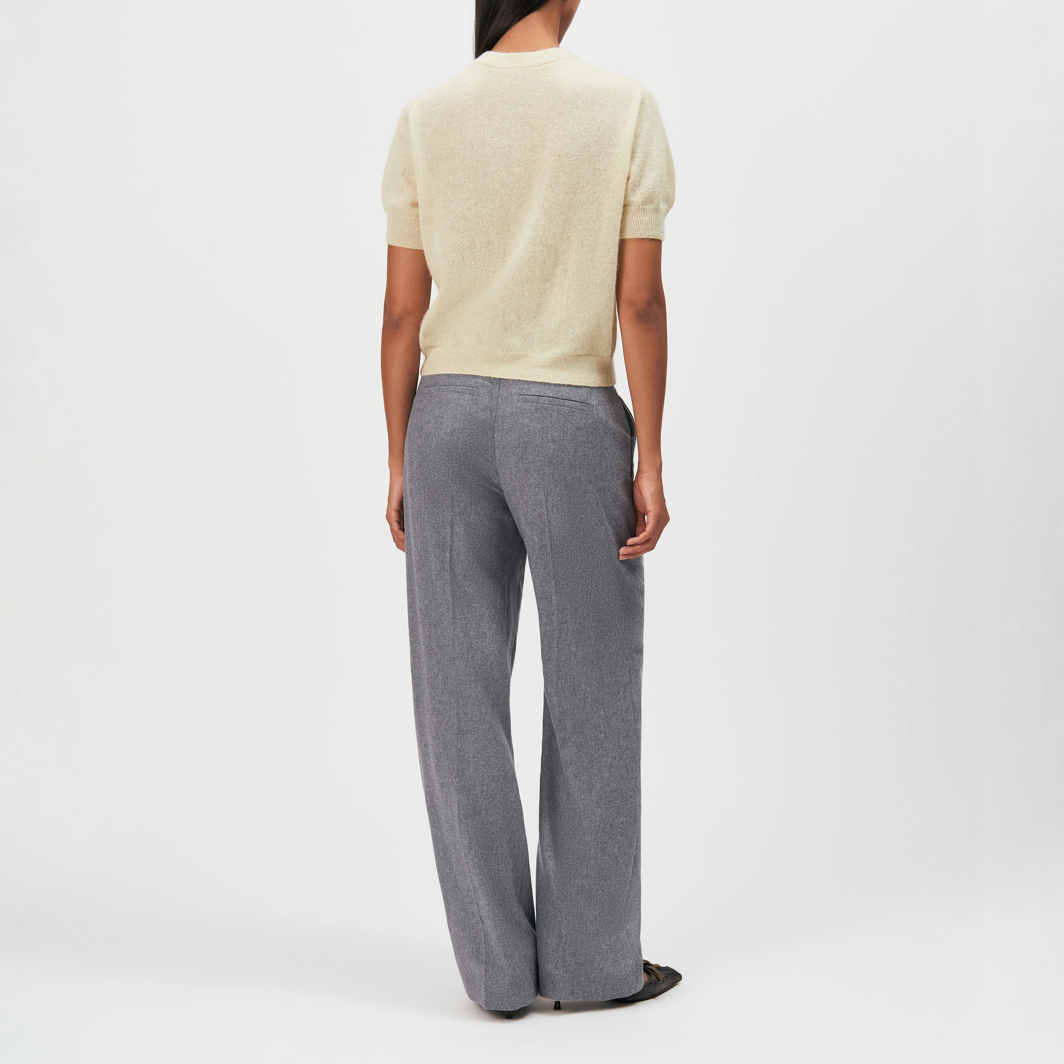 DARYANI - Alpaca-blend cropped cardigan - women - yellow - Rückansicht