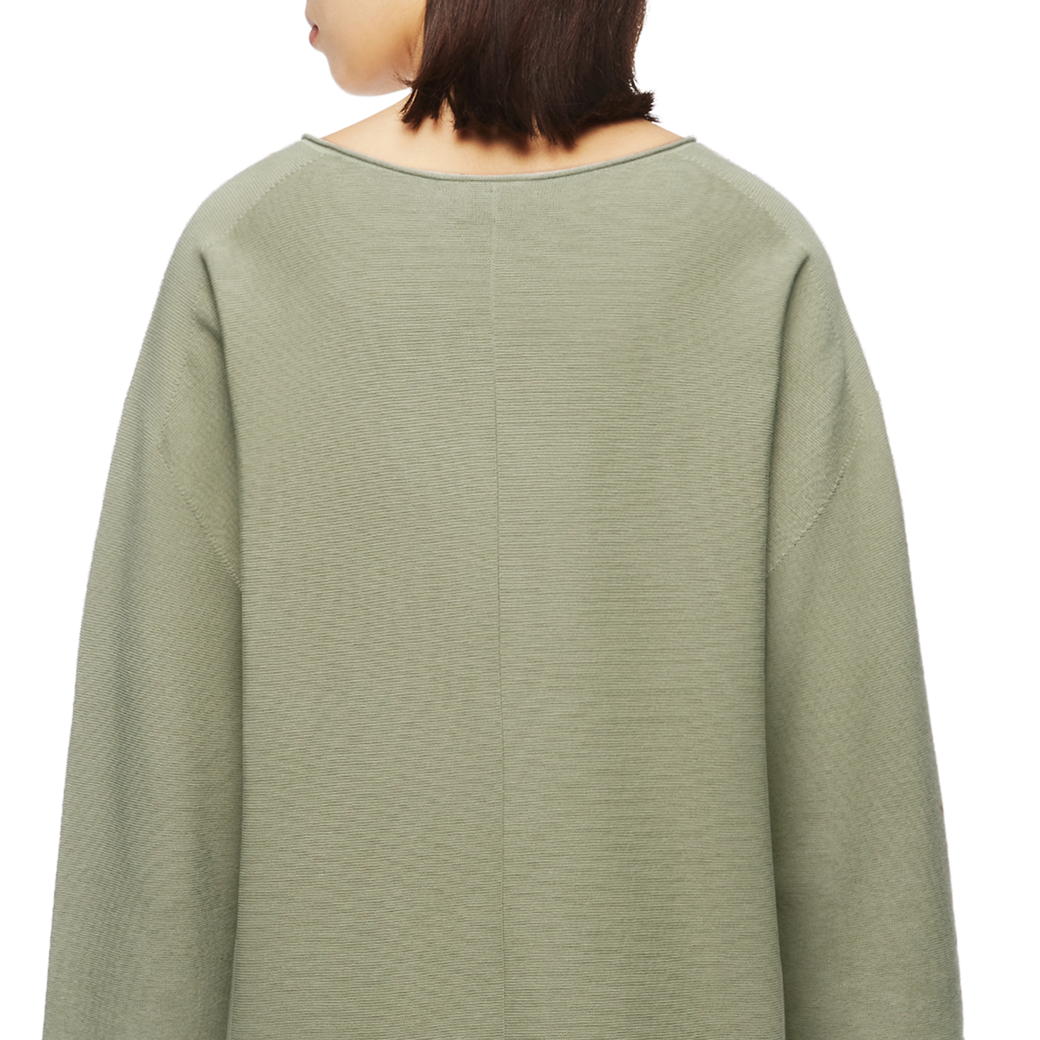 KADYRA_2 - Mini dress with 7/8 length sleeves in cotton crêpe - women - green - Detailansicht am Model