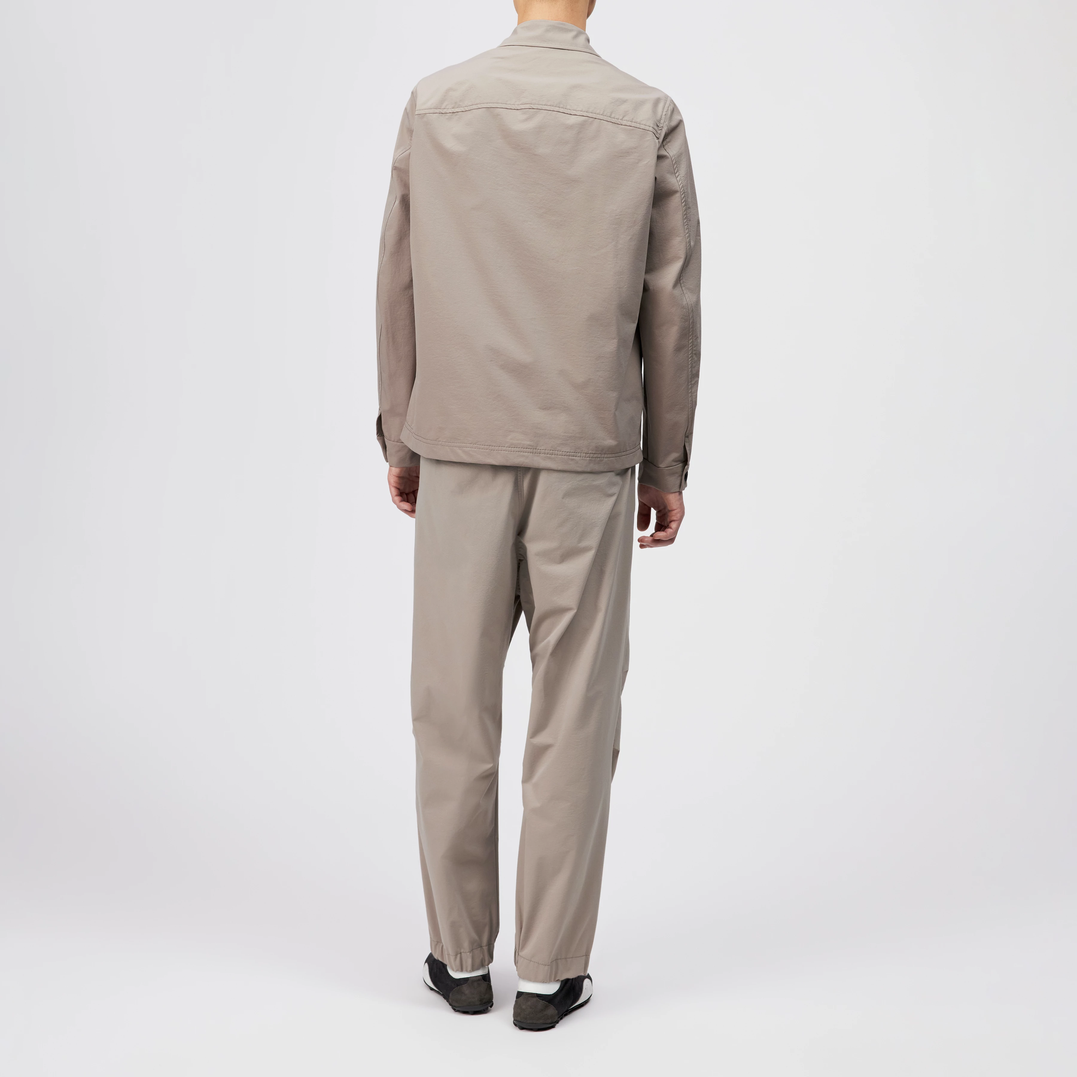 JERSON - Regular Fit Zip Jacket in Techno Stretch - men - beige - Rückansicht