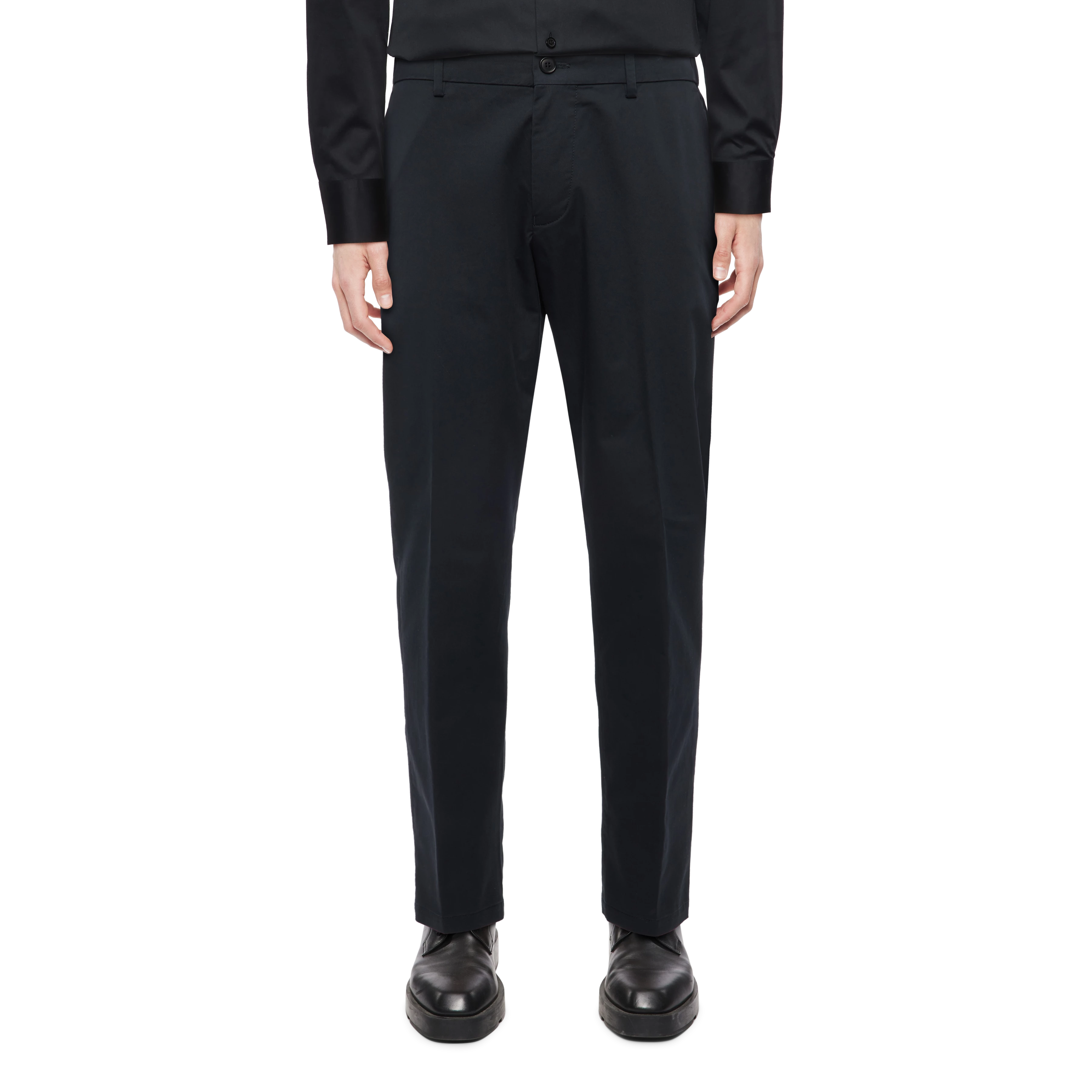 AJEND - Konfektionierte Hose in Baumwoll-Gabardine - Herren - schwarz - Frontansicht