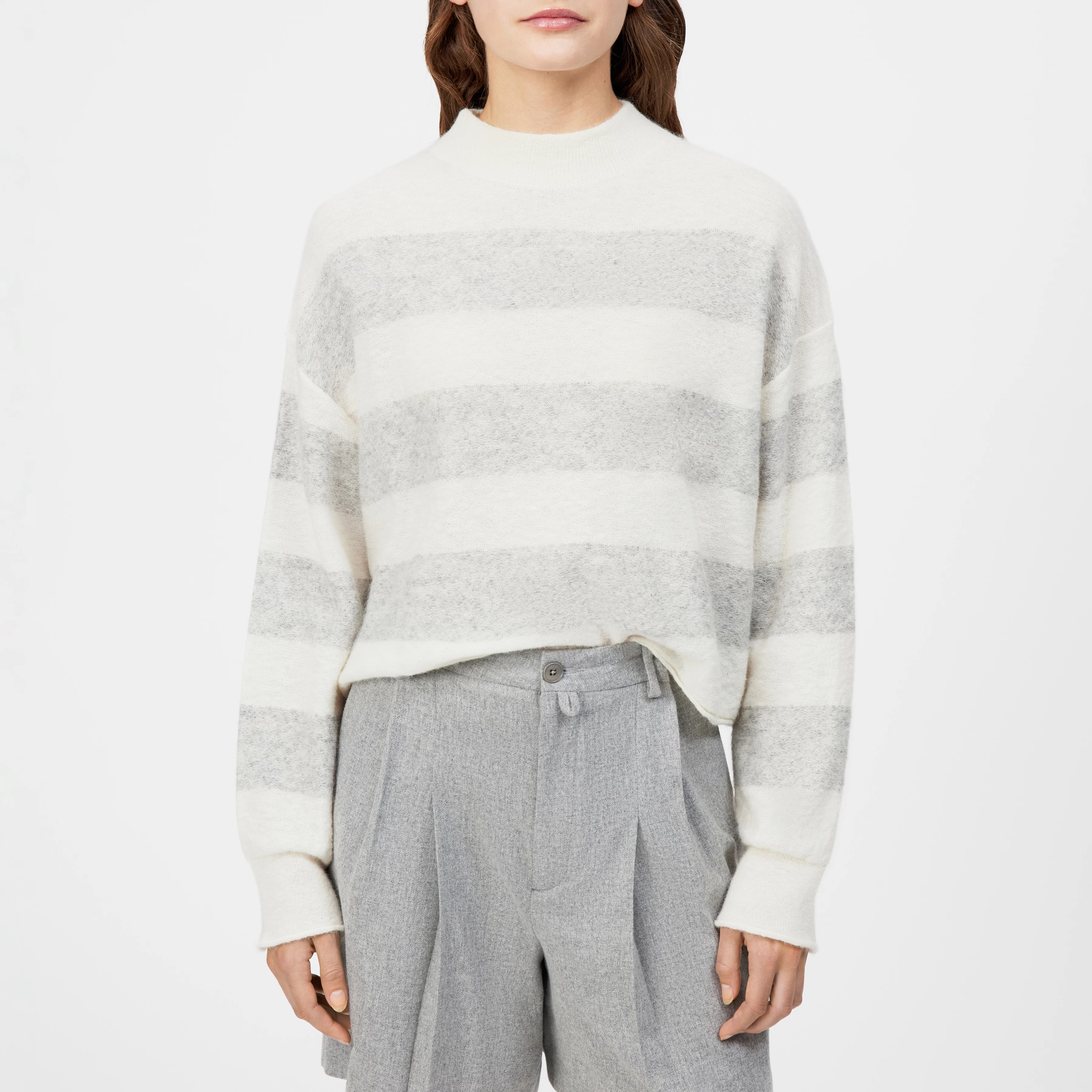 MATHISA - Cropped jumper in alpaca wool blend - women - off white - Frontansicht