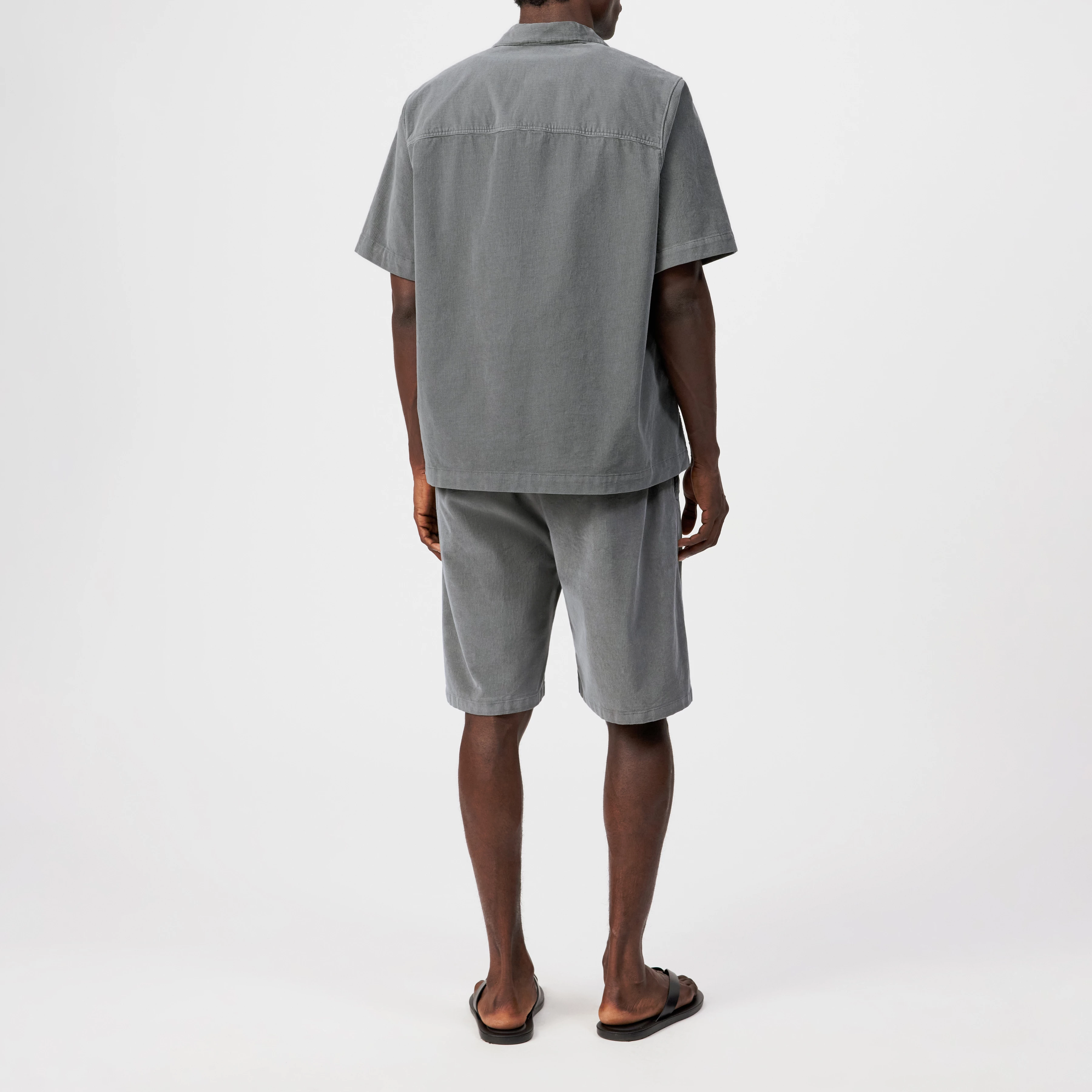 MERYN - Corduroy short-sleeve shirt - men - green - Rückansicht