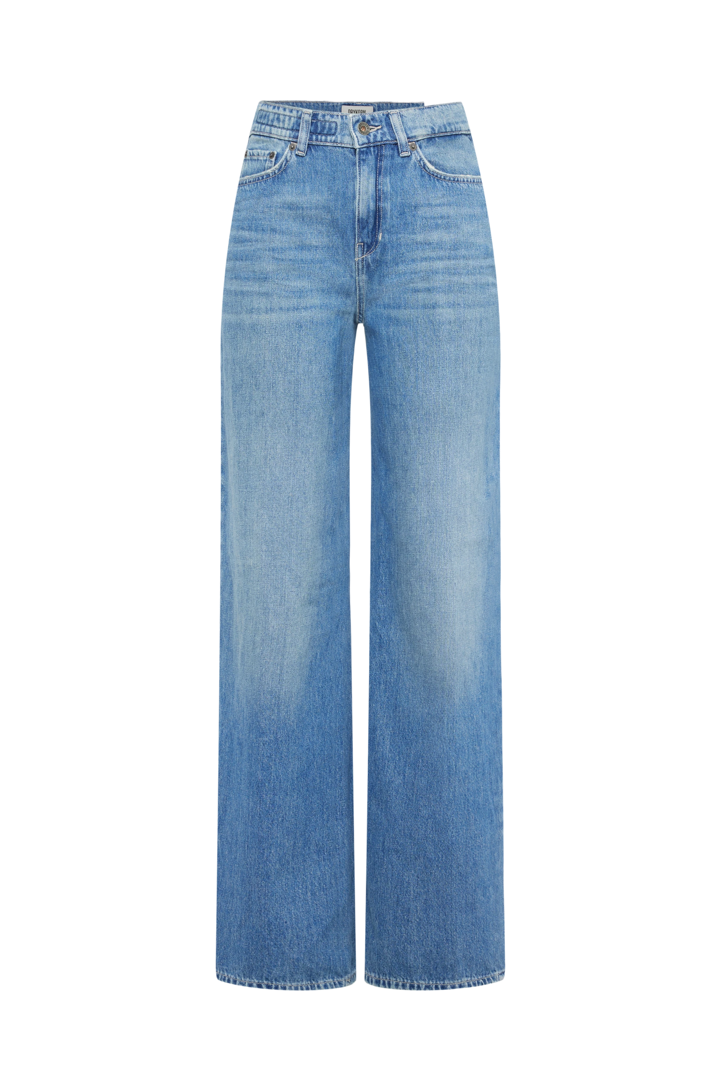 FLUNG - Mid-Waist Jeans in Light-Blue Denim - Damen - blau - Freisteller Frontansicht