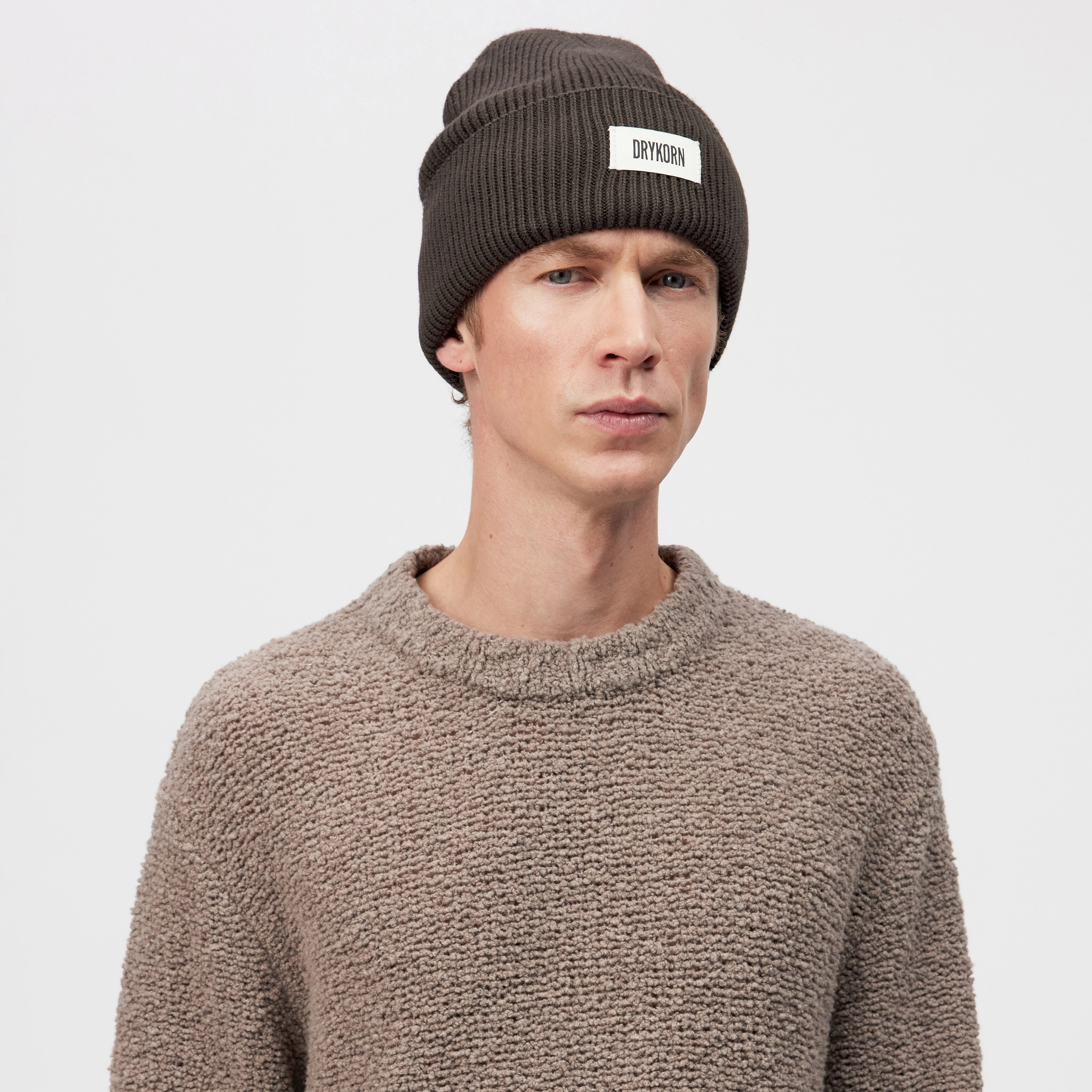 LOAH_3 - Beanie in Baumwoll-Mix - Unisex - braun - Rückansicht