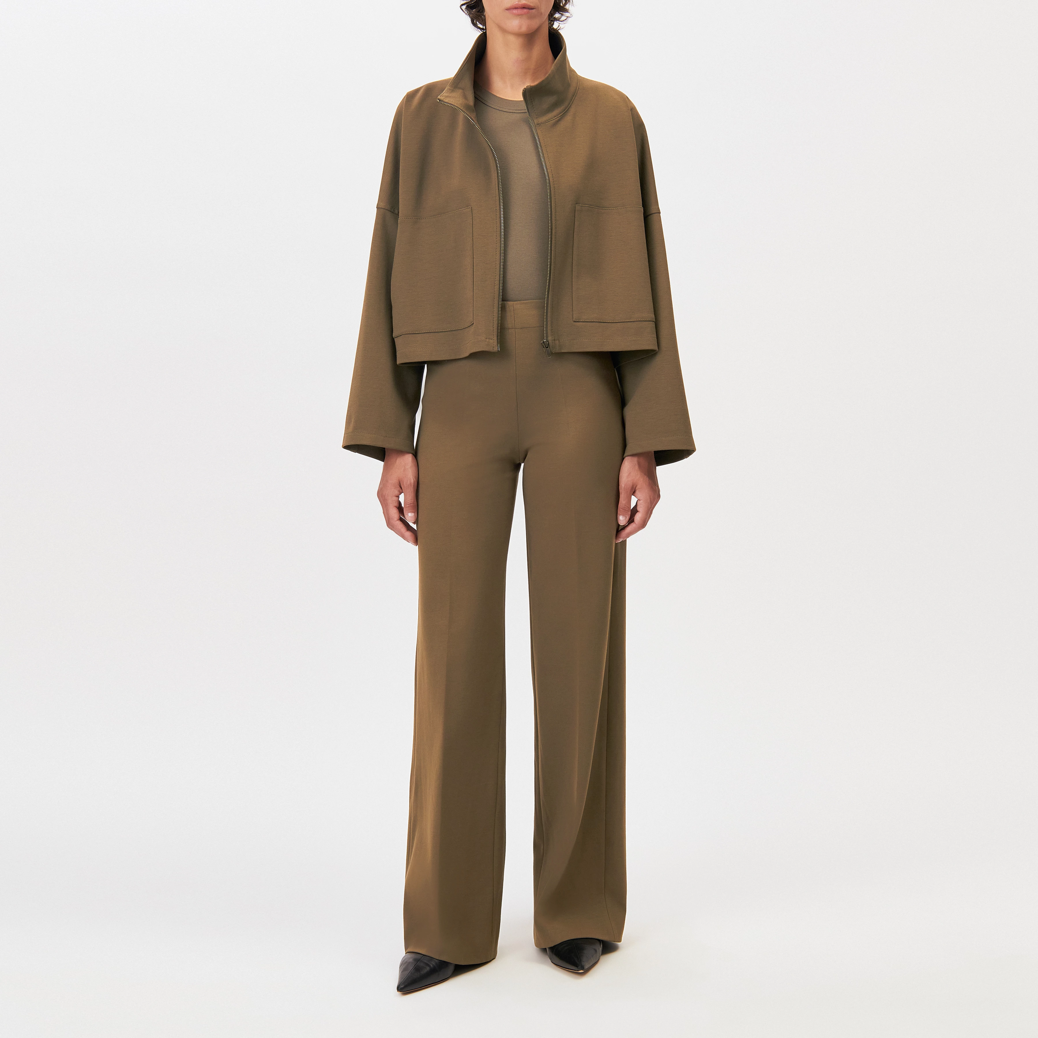 ELSTOW_1 - Veste courte oversize à col montant - women - vert - Ganzkörper-Frontansicht