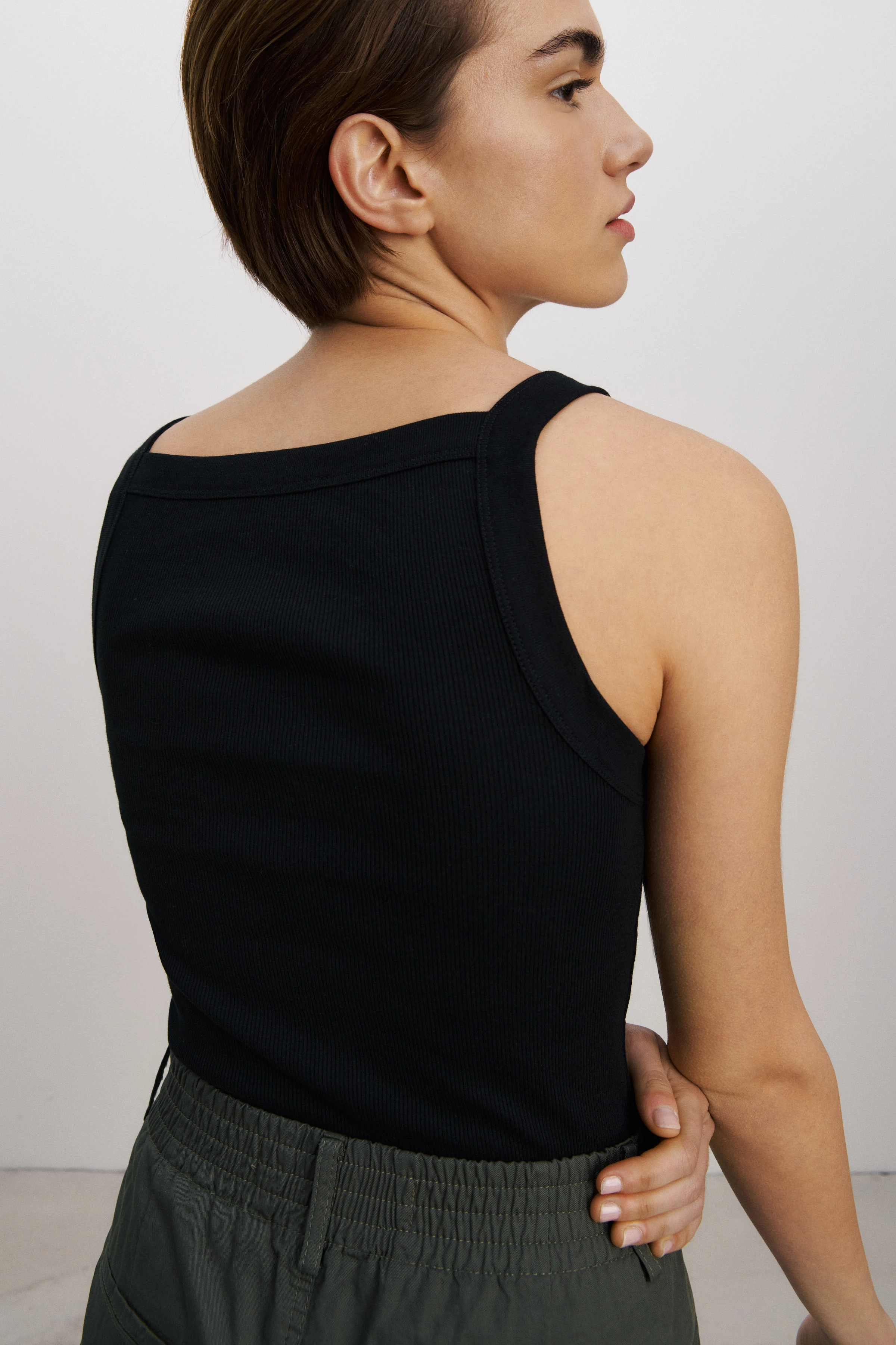 ANETI - Top aus reiner Baumwolle - Damen - schwarz - Rückansicht