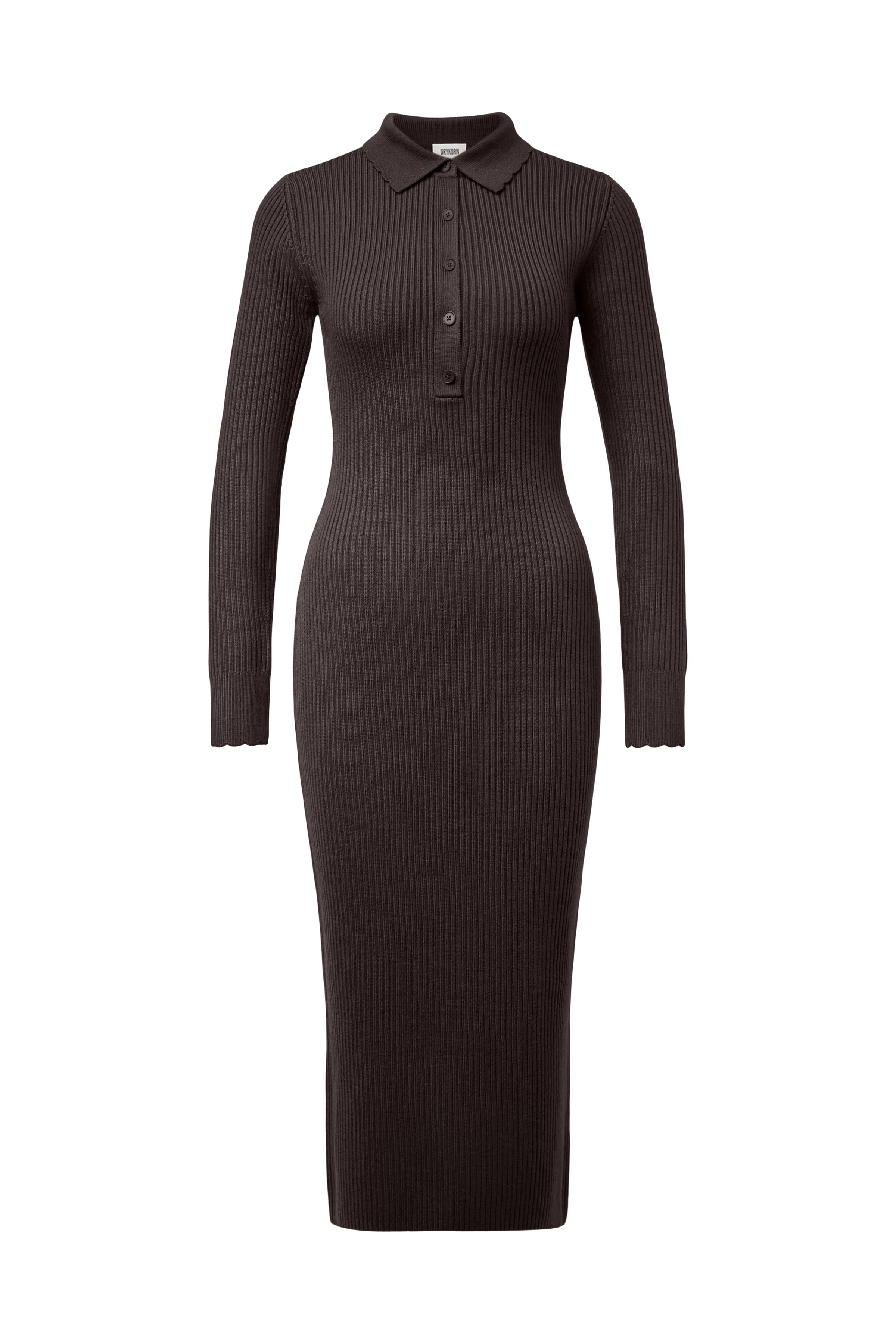 AMARILA - Slim-fit polo-neck knitted dress - women - brown - Freisteller Frontansicht