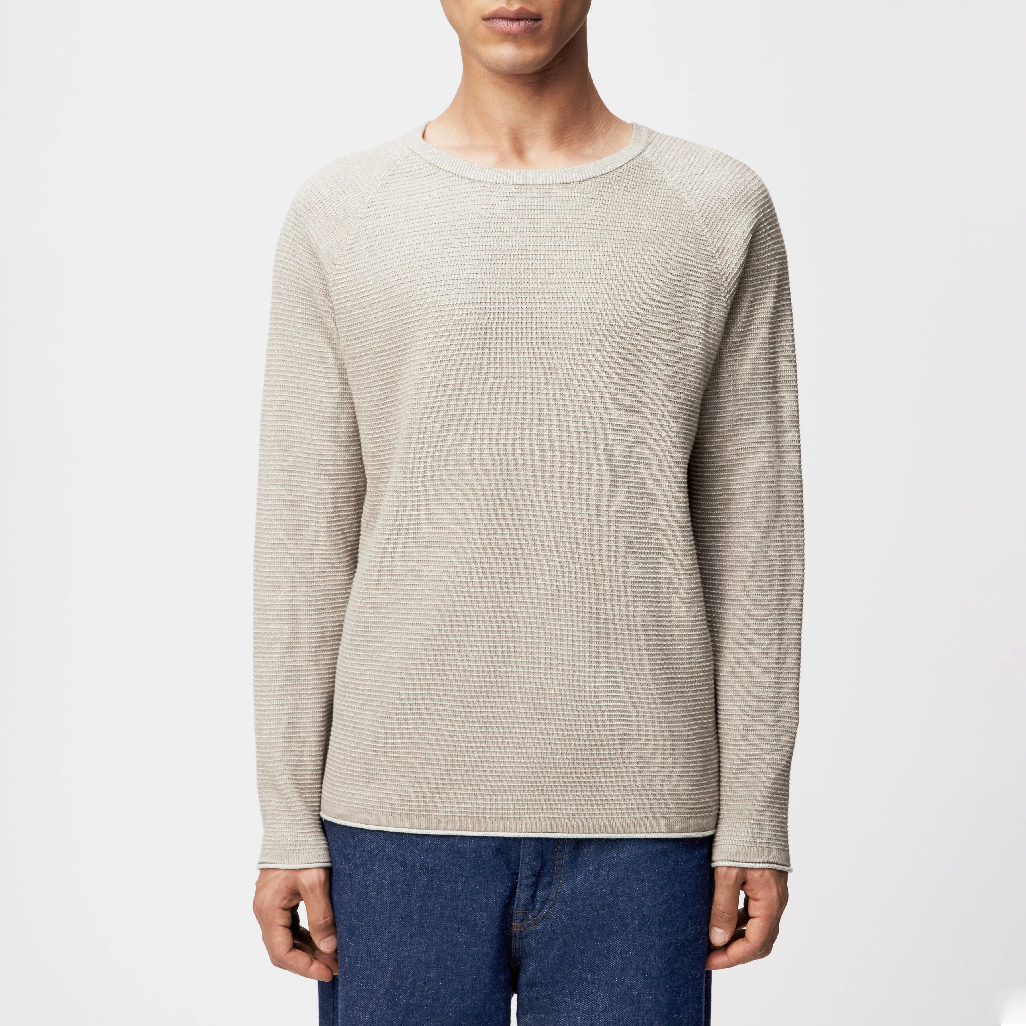 TITZIAN - Longsleeve in  Baumwoll-Mix - Herren - beige - Frontansicht