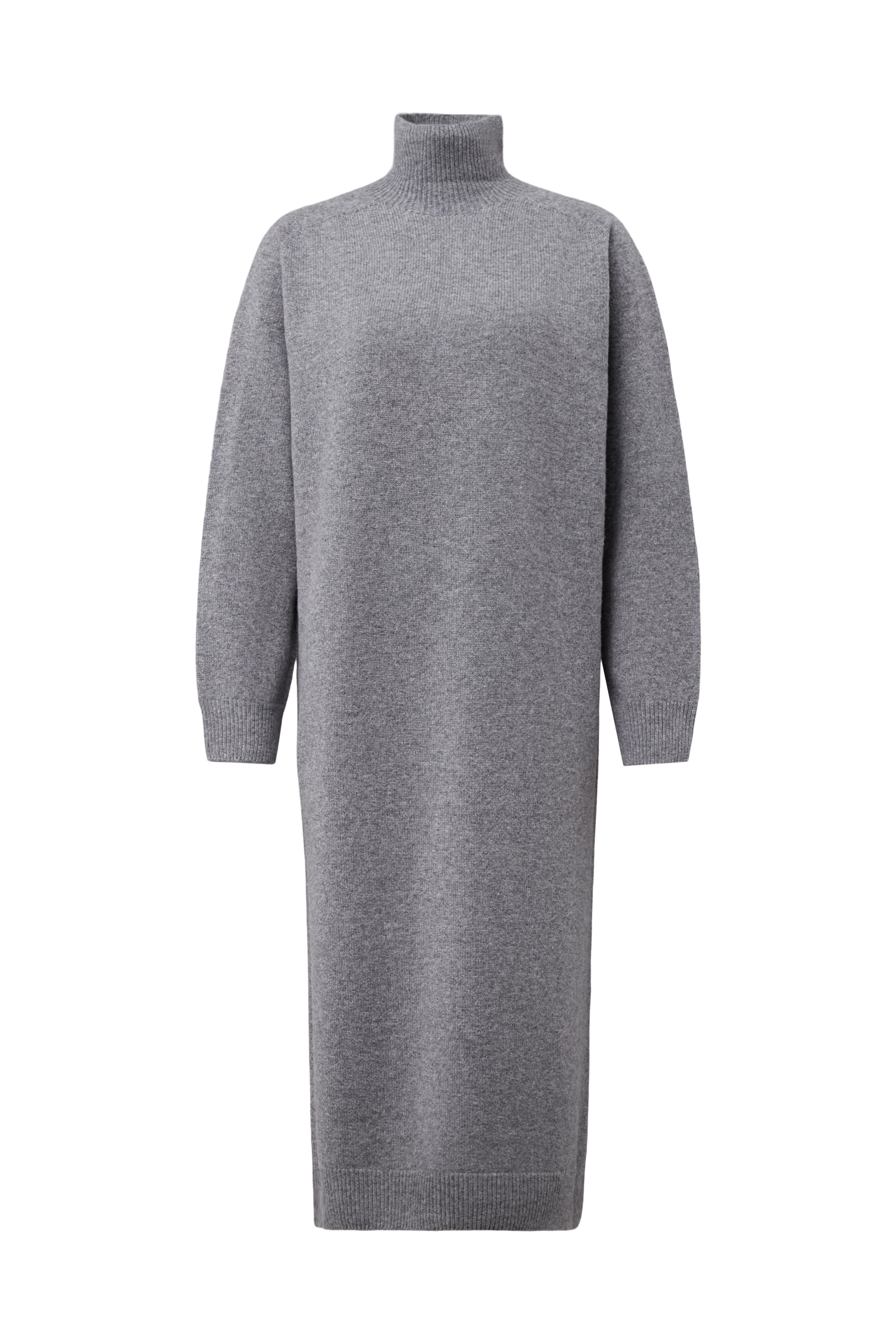 ALINOY - Strickkleid in Schurwolle - Damen - grau - Freisteller Frontansicht