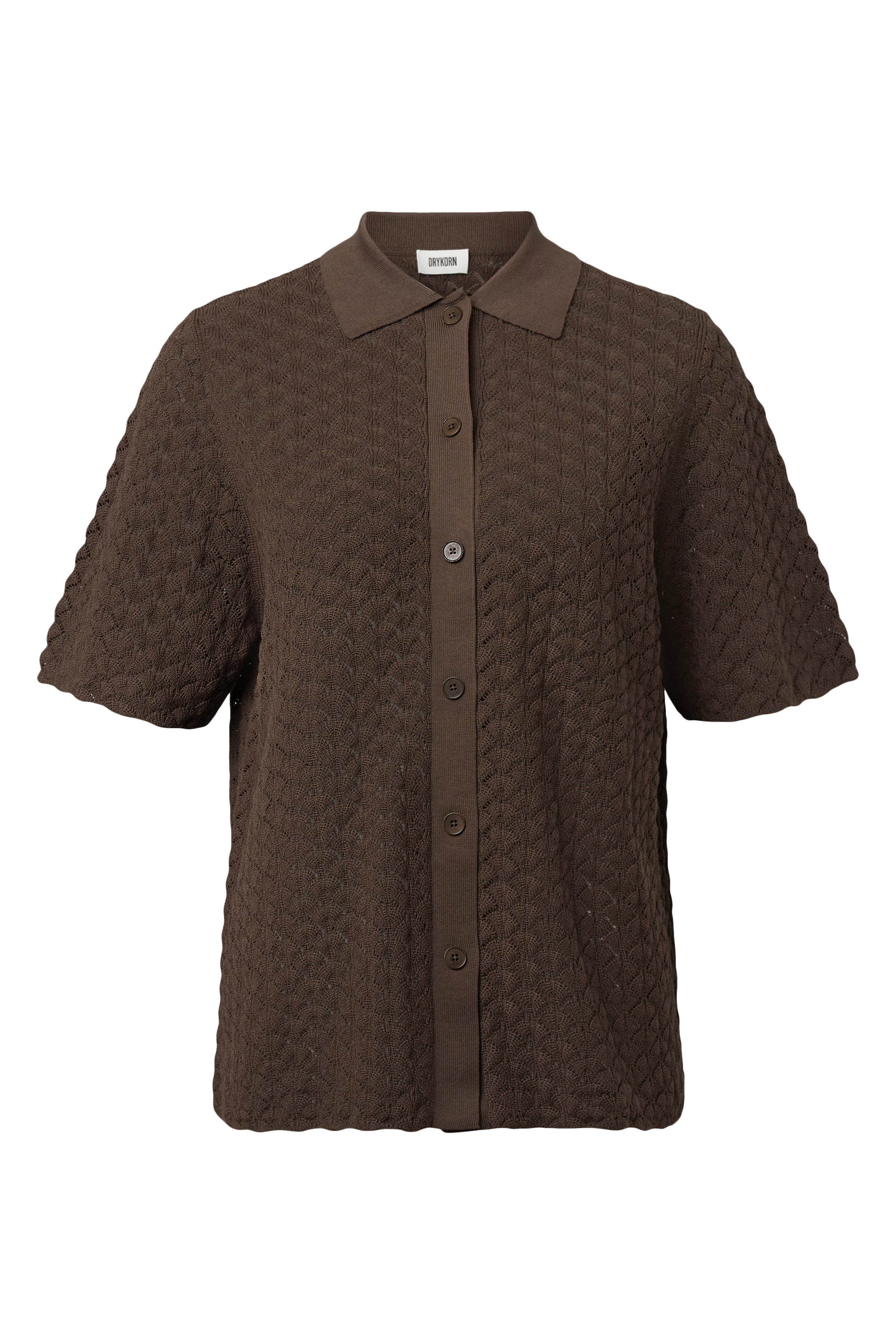 LOYSIELLA - Chemise en maille 100 % coton - women - marron - Freisteller Frontansicht