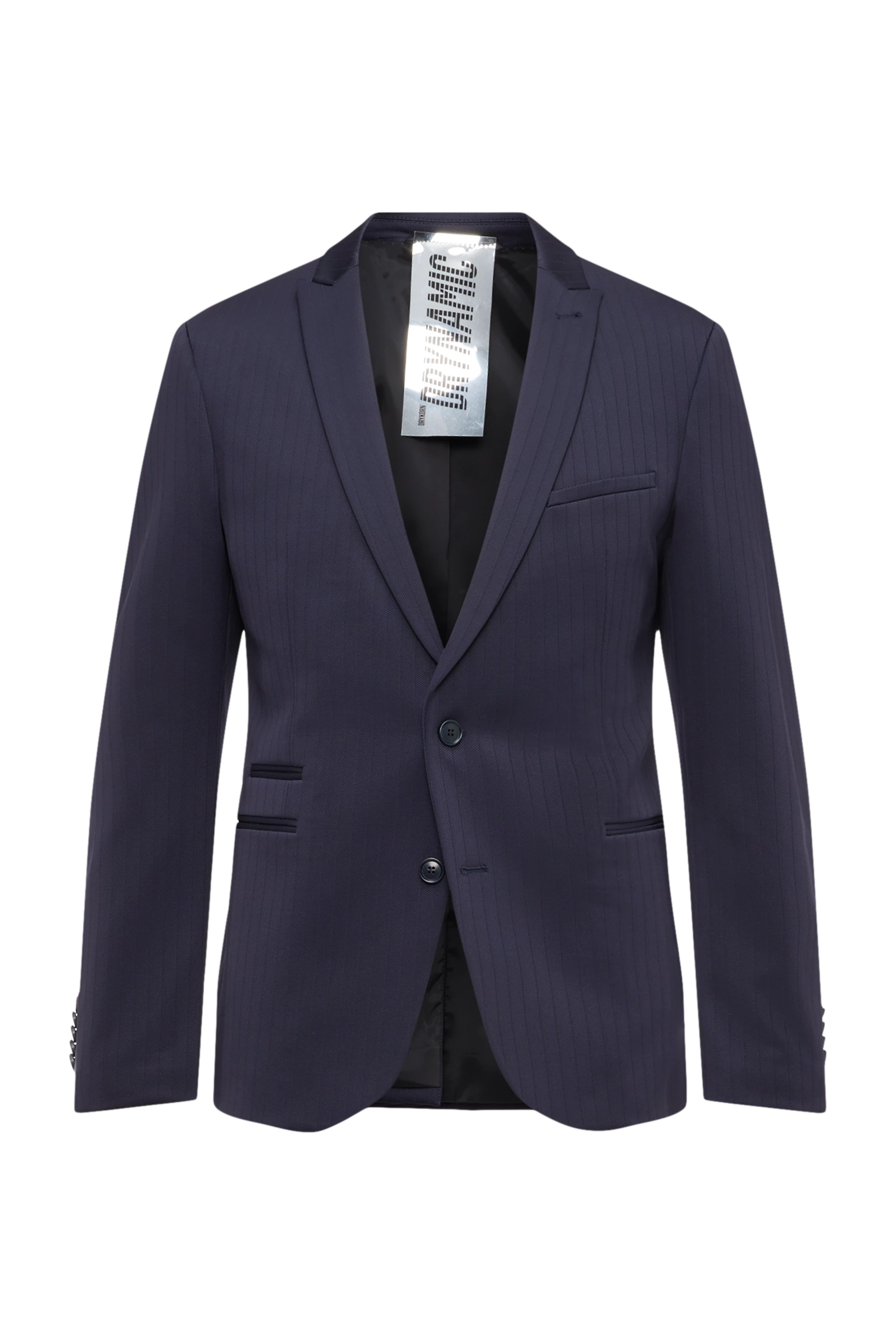 P-IRVING - Skinny fit suit in striped jersey - men - blue - Freisteller Rückansicht