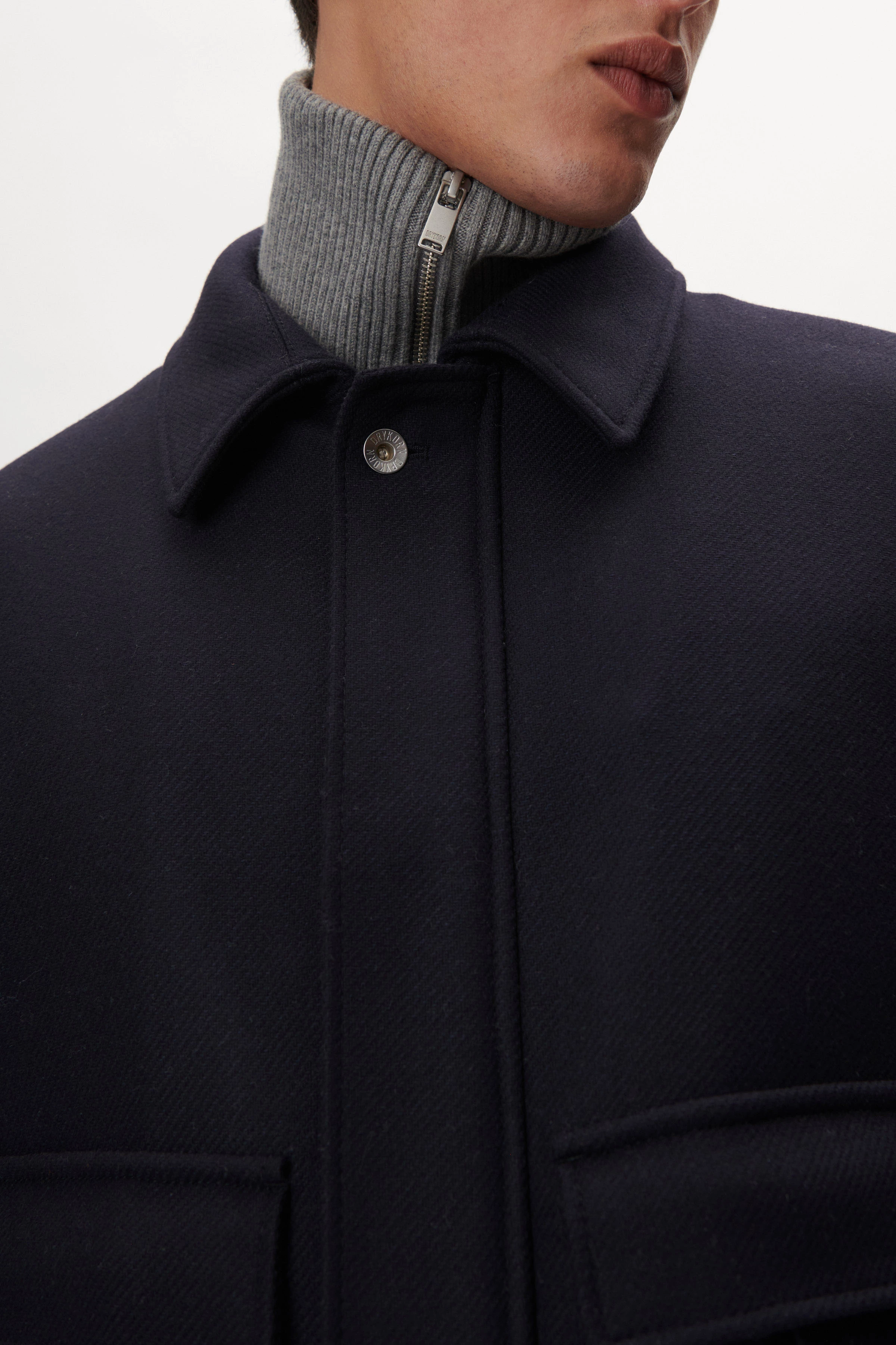 GREEDY - Wolljacke mit Teddyfutter - Herren - blau - Seitenansicht