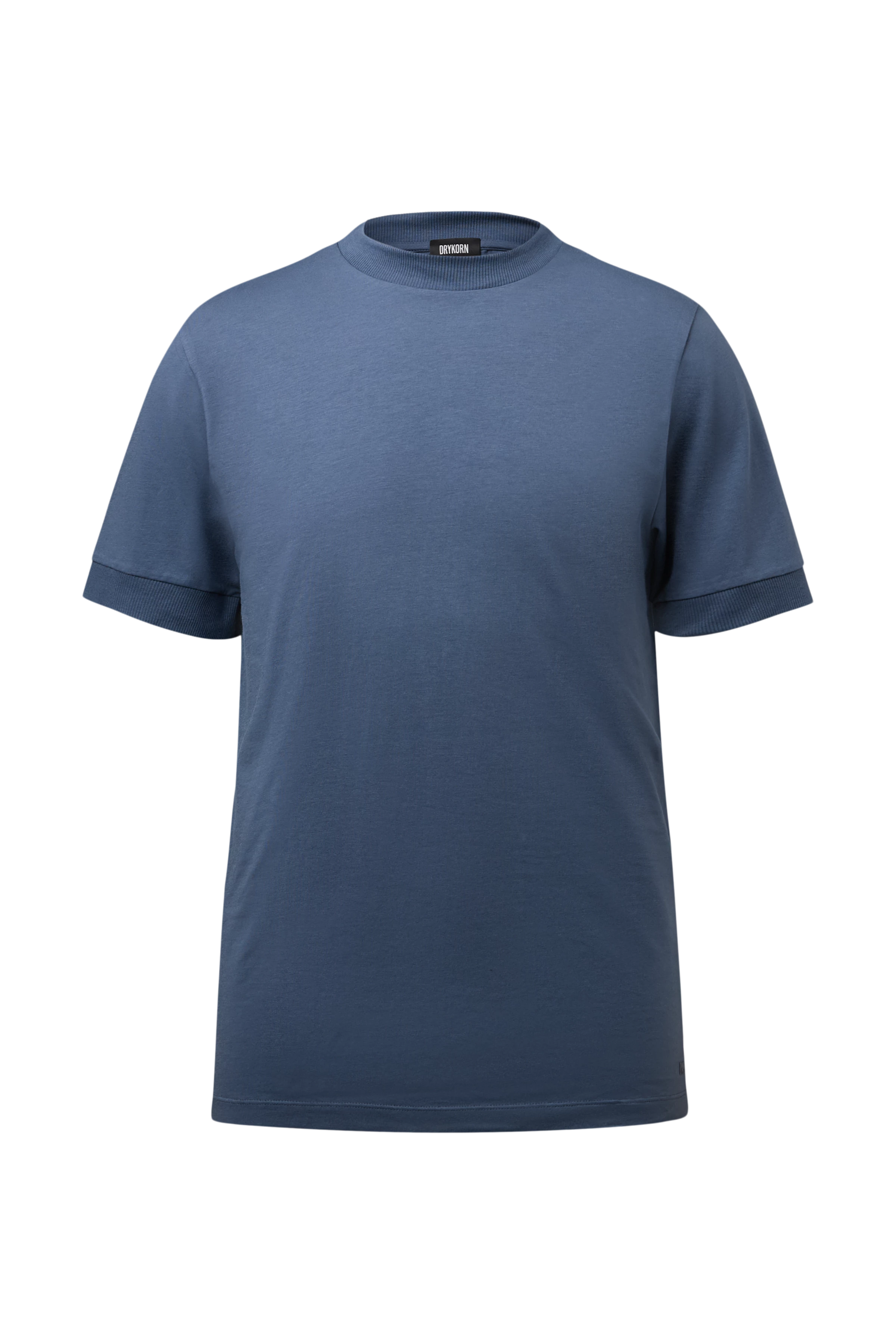 ANTON - Fitted T-shirt i bomuld - men - blå - Freisteller Frontansicht