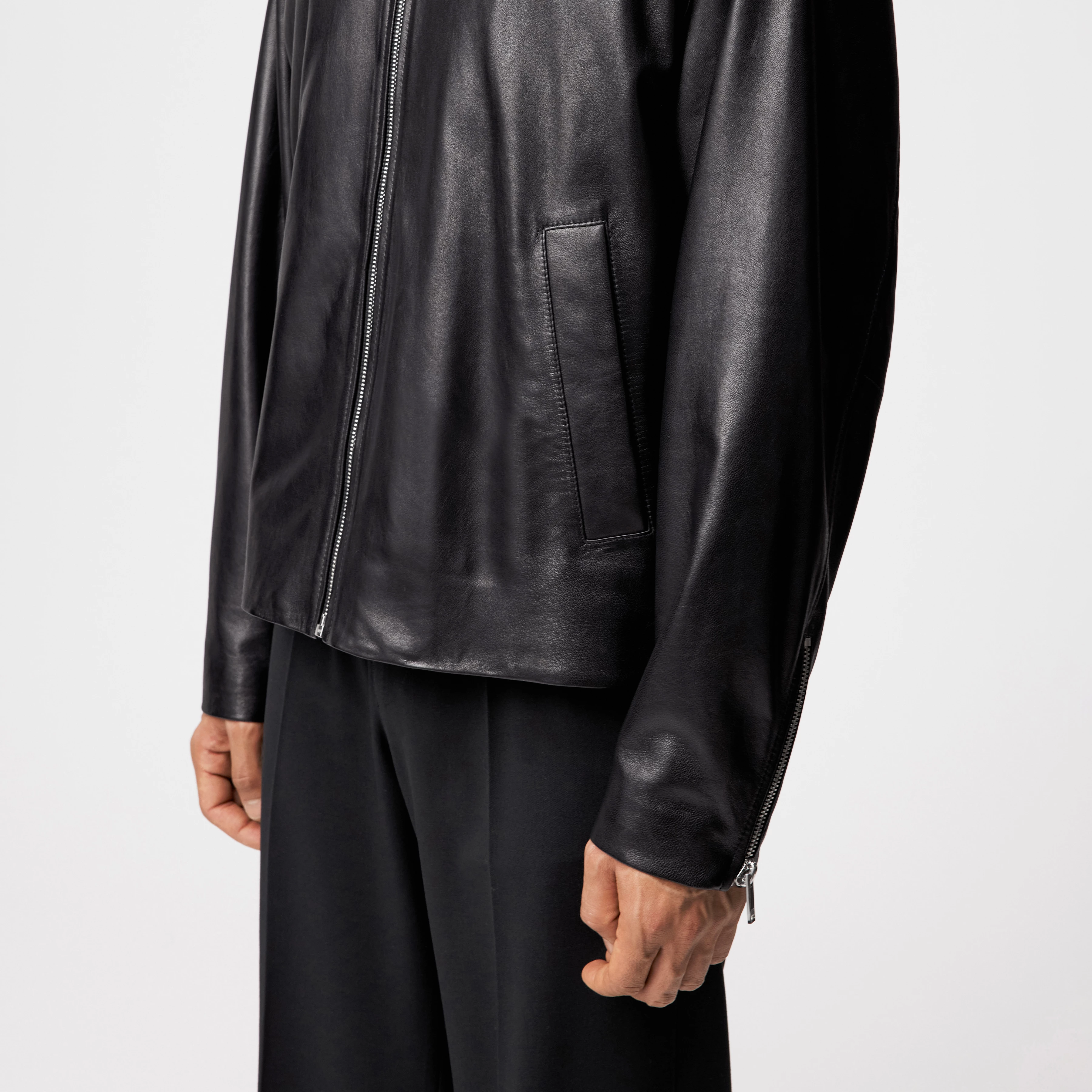 RIKKO - Jacke in Leder - Herren - schwarz - Detailansicht am Model