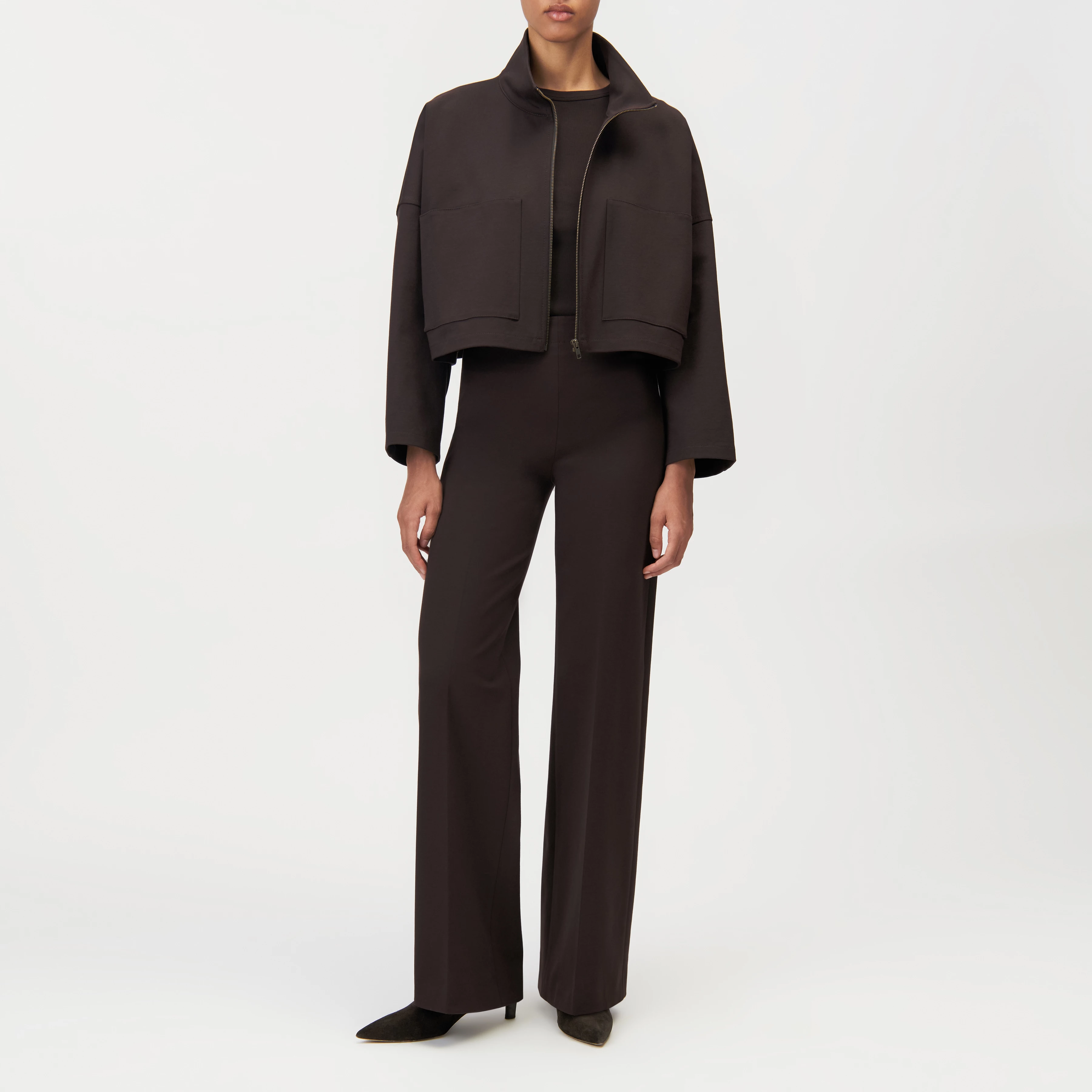 BEFORE - Pantalon Marlene en viscose mélangée - women - marron - Ganzkörper-Frontansicht