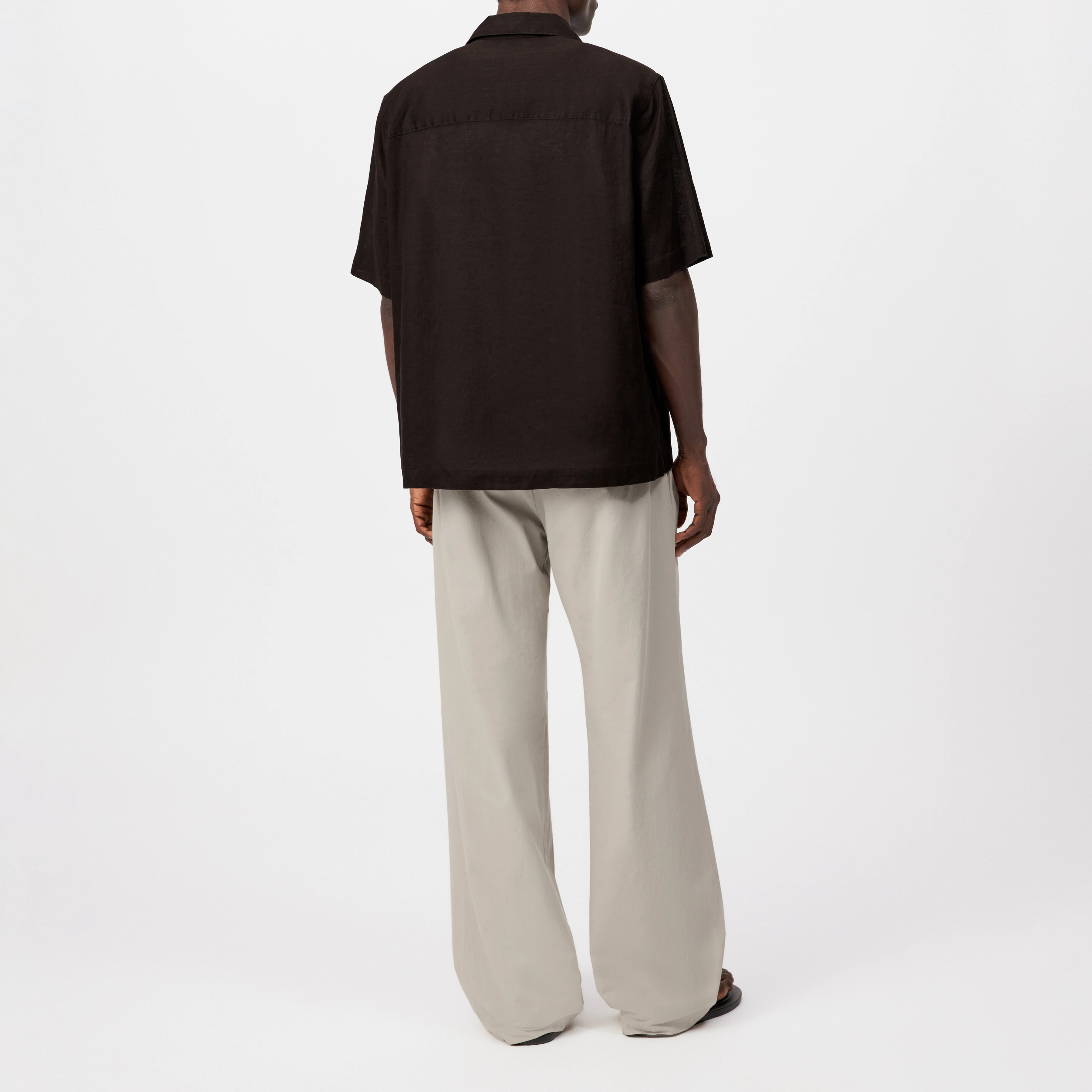 MERYN - Short-sleeve linen blend shirt - men - brown - Rückansicht