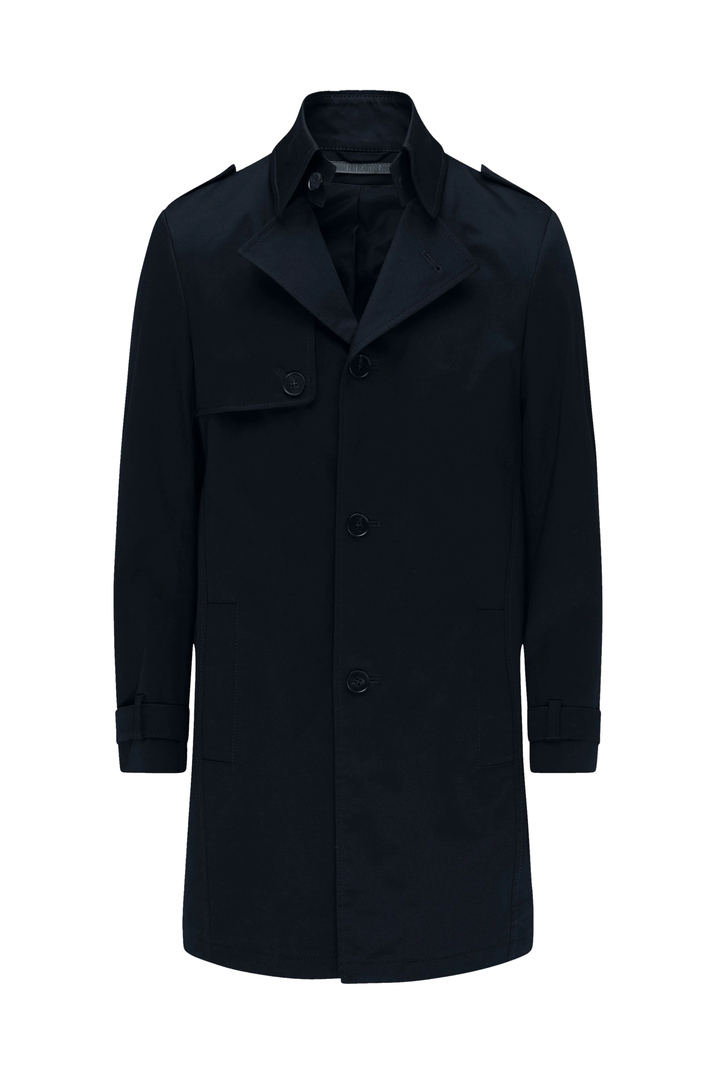 SKOPJE - Trenchcoat in Baumwoll-Gabardine - Herren - schwarz - Freisteller Frontansicht