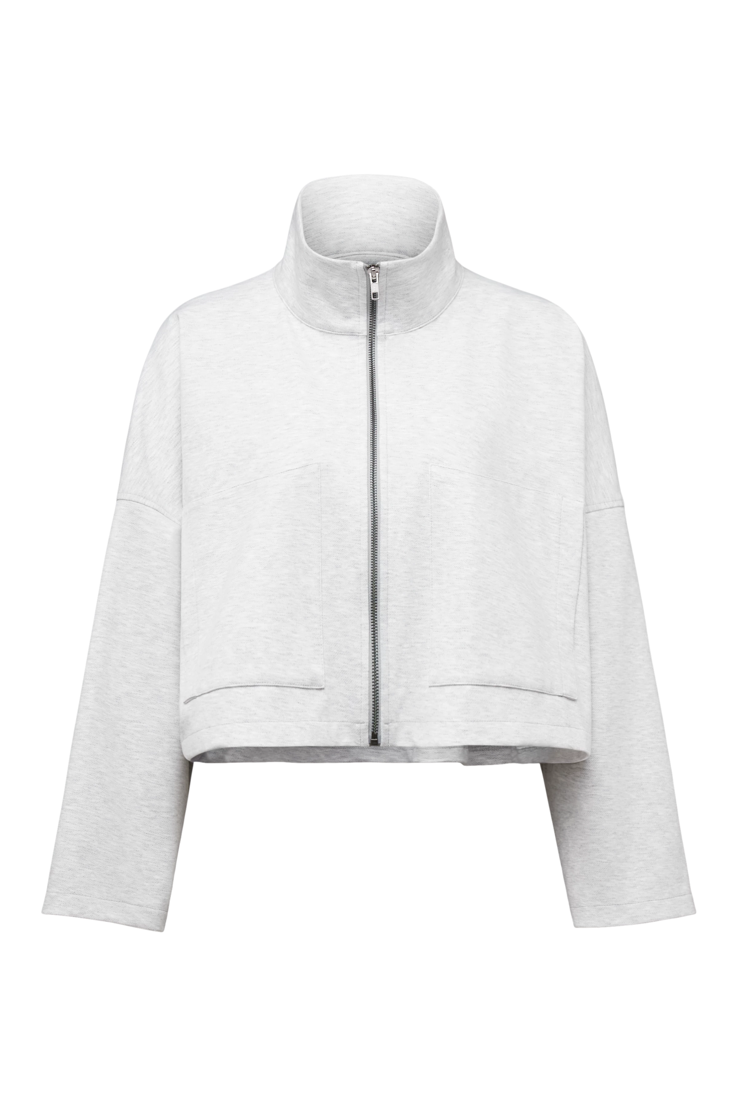 ELSTOW_1 - Oversized patterned jersey jacket - women - grey - Freisteller Frontansicht