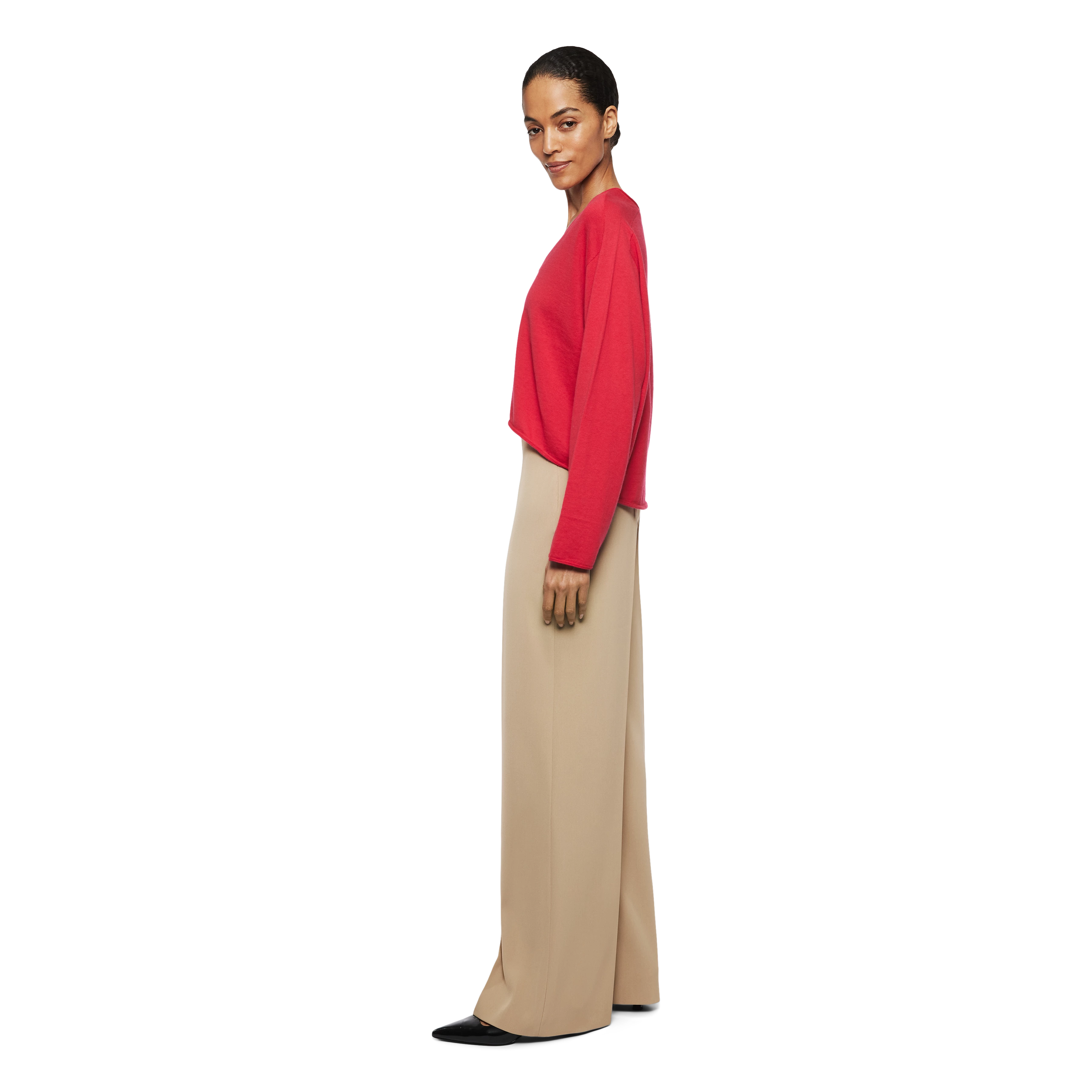 SOMAIJA - Oversized jumper in cotton-cashmere - women - red - Seitenansicht