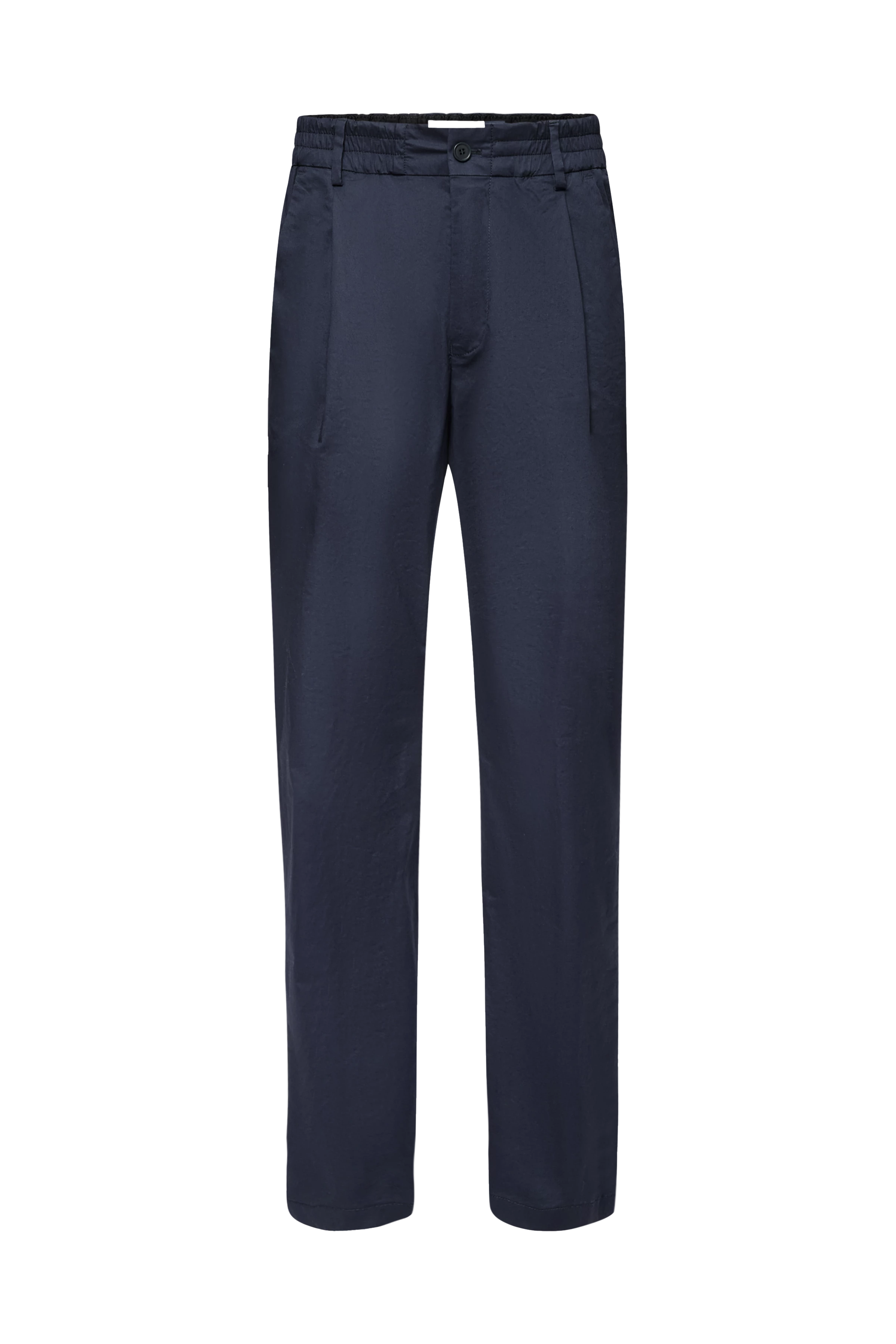 CHASY_RGLR - Casual broek met plooi in katoen gabardine - heren - blauw - Freisteller Frontansicht
