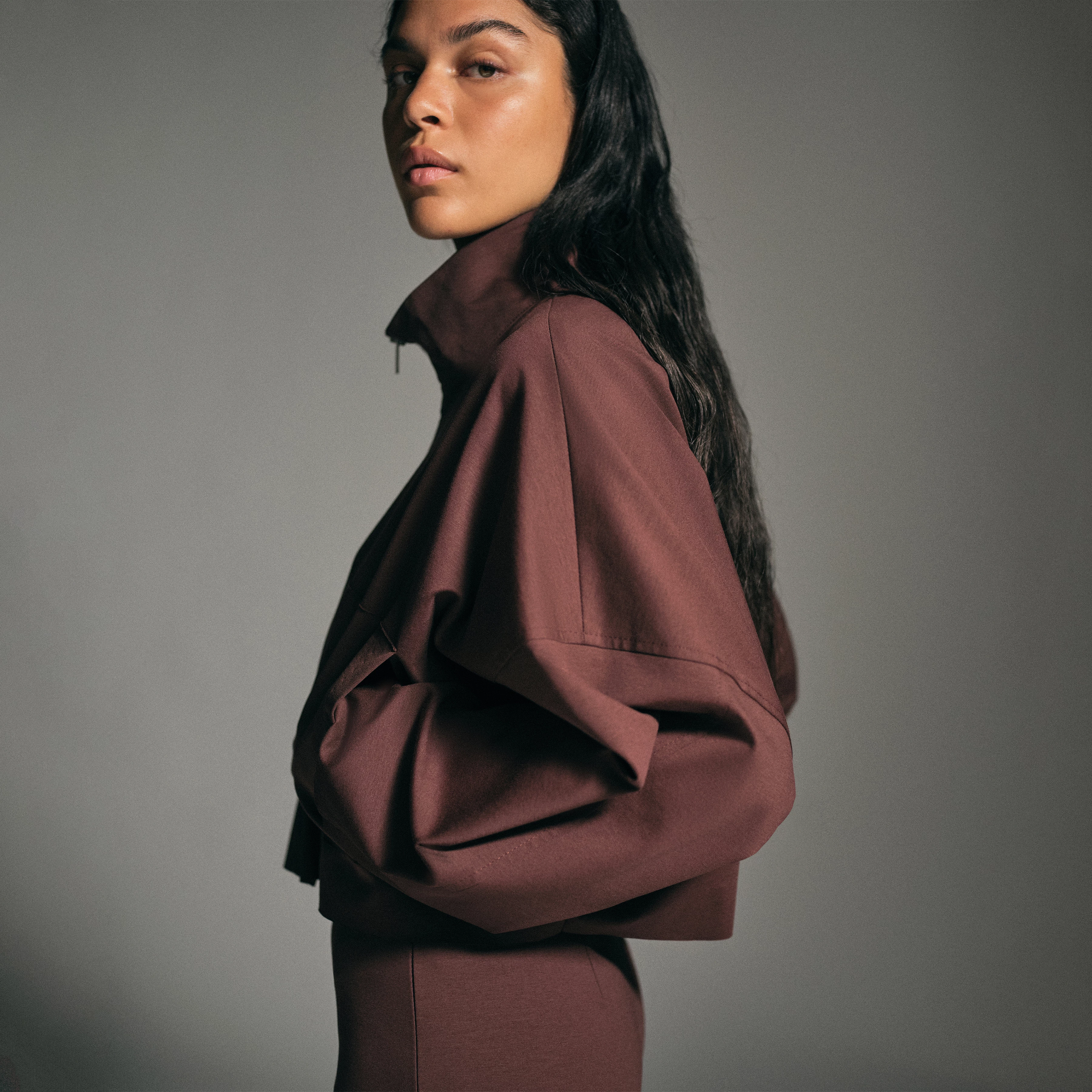 ELSTOW - Oversized jacket in Punto Milano jersey - women - red