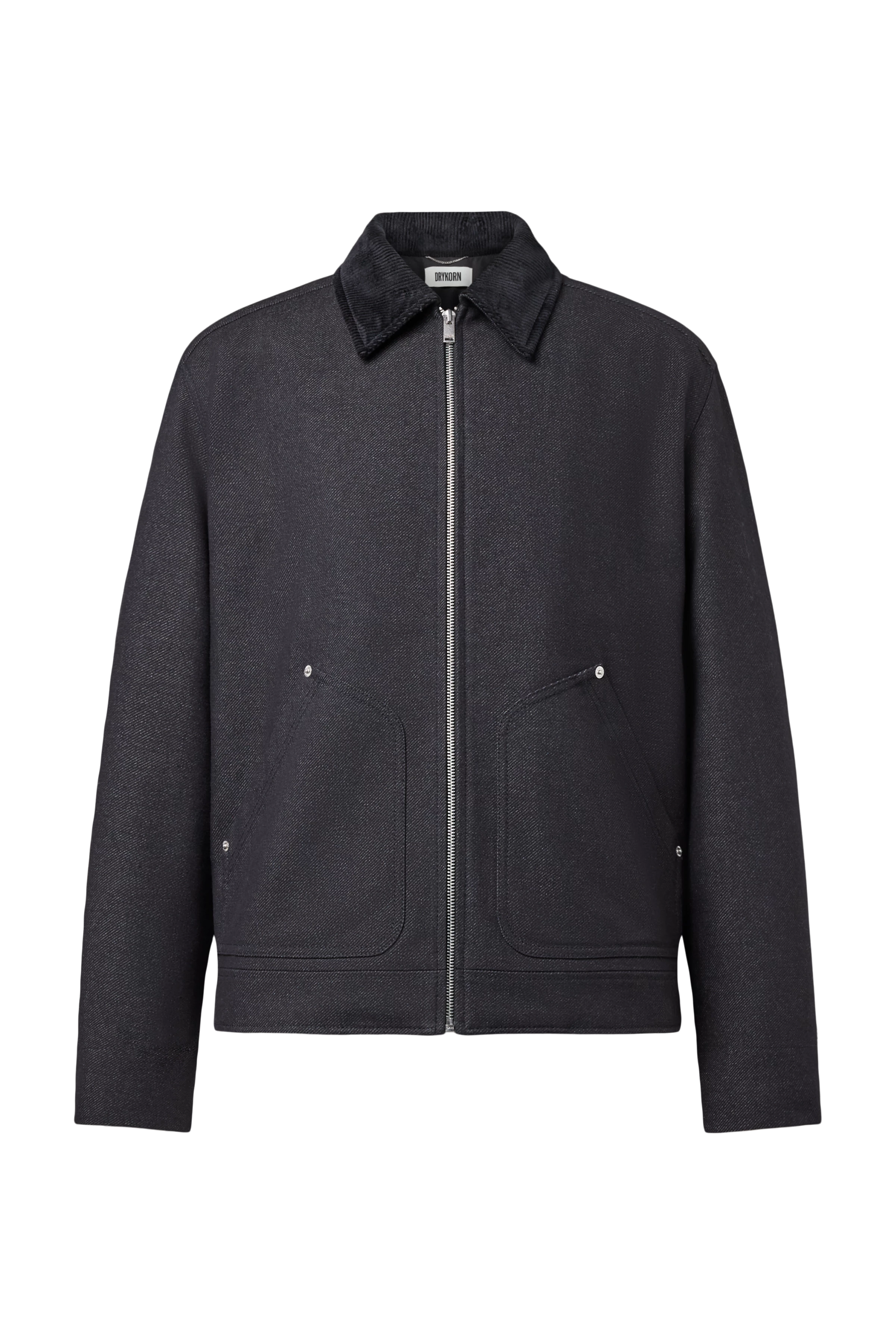 RIKALO_2 - Workwear Jacke mit Kontrastkragen in Regular Fit - Herren - grau - Freisteller Frontansicht