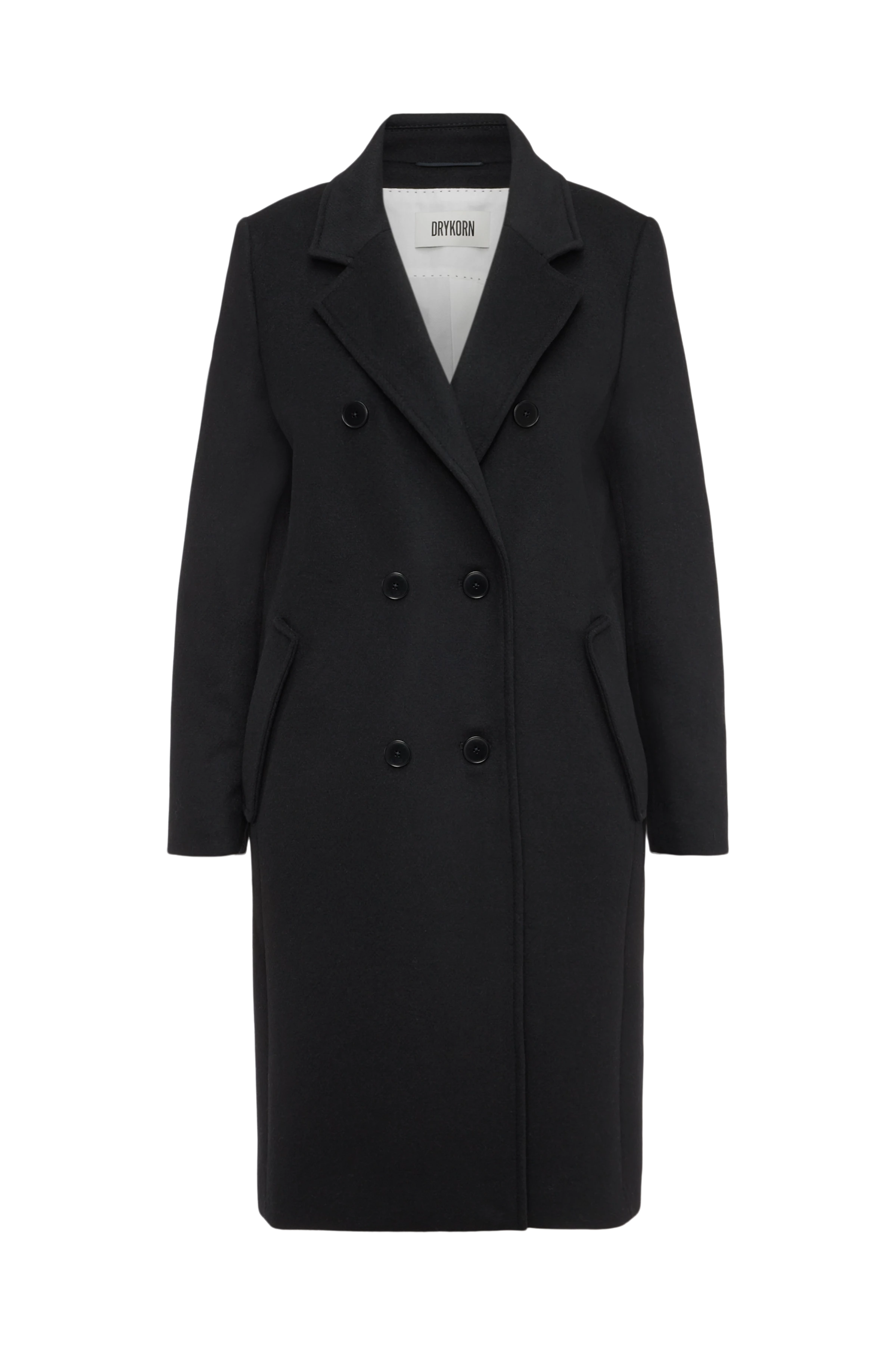 BRAMCOTE - Klassischer Blazermantel in Flanell - Damen - schwarz - Freisteller Frontansicht