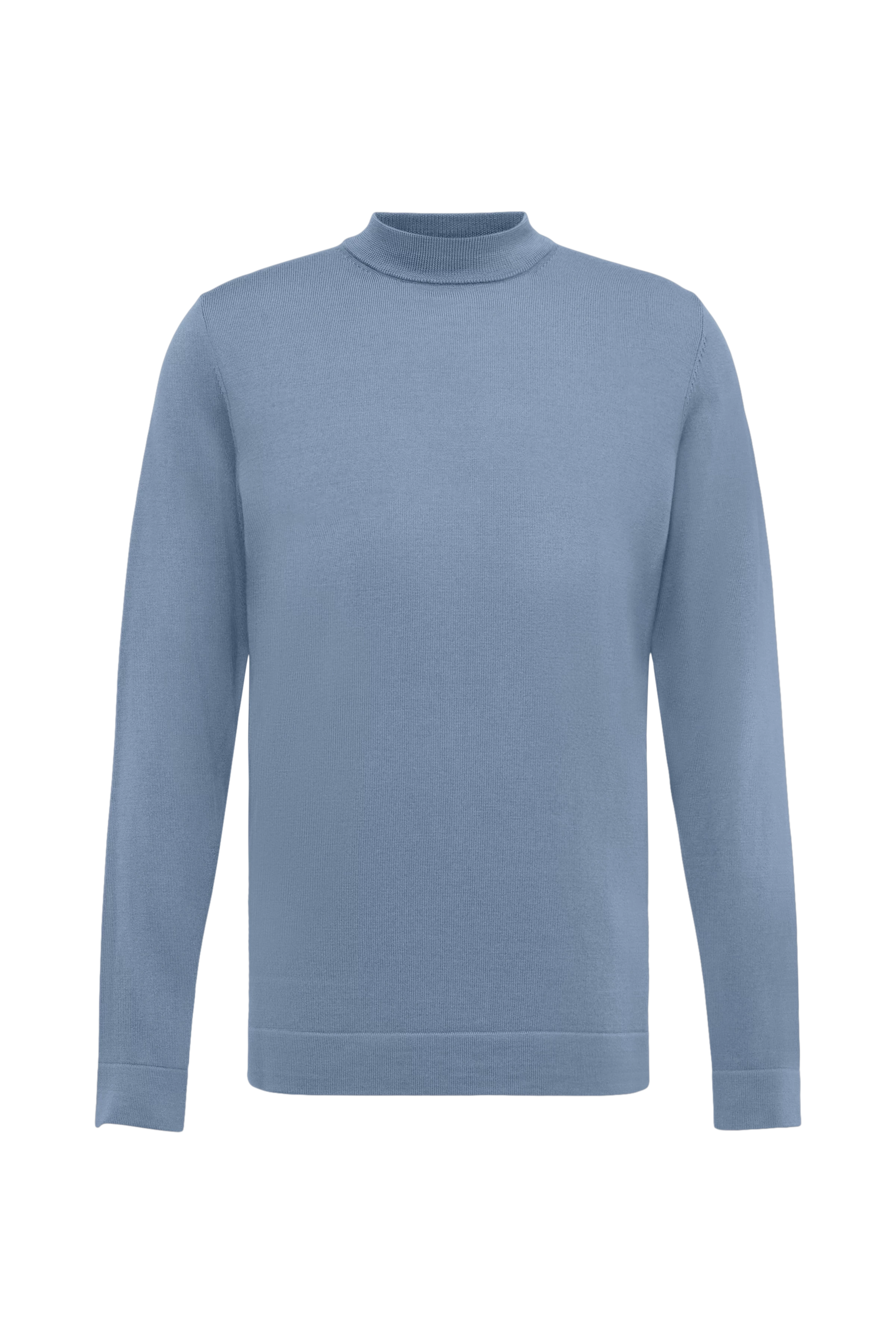 ARWON - Fitted Rollkragenpullover in 100% Merinowolle - Herren - blau - Freisteller Frontansicht