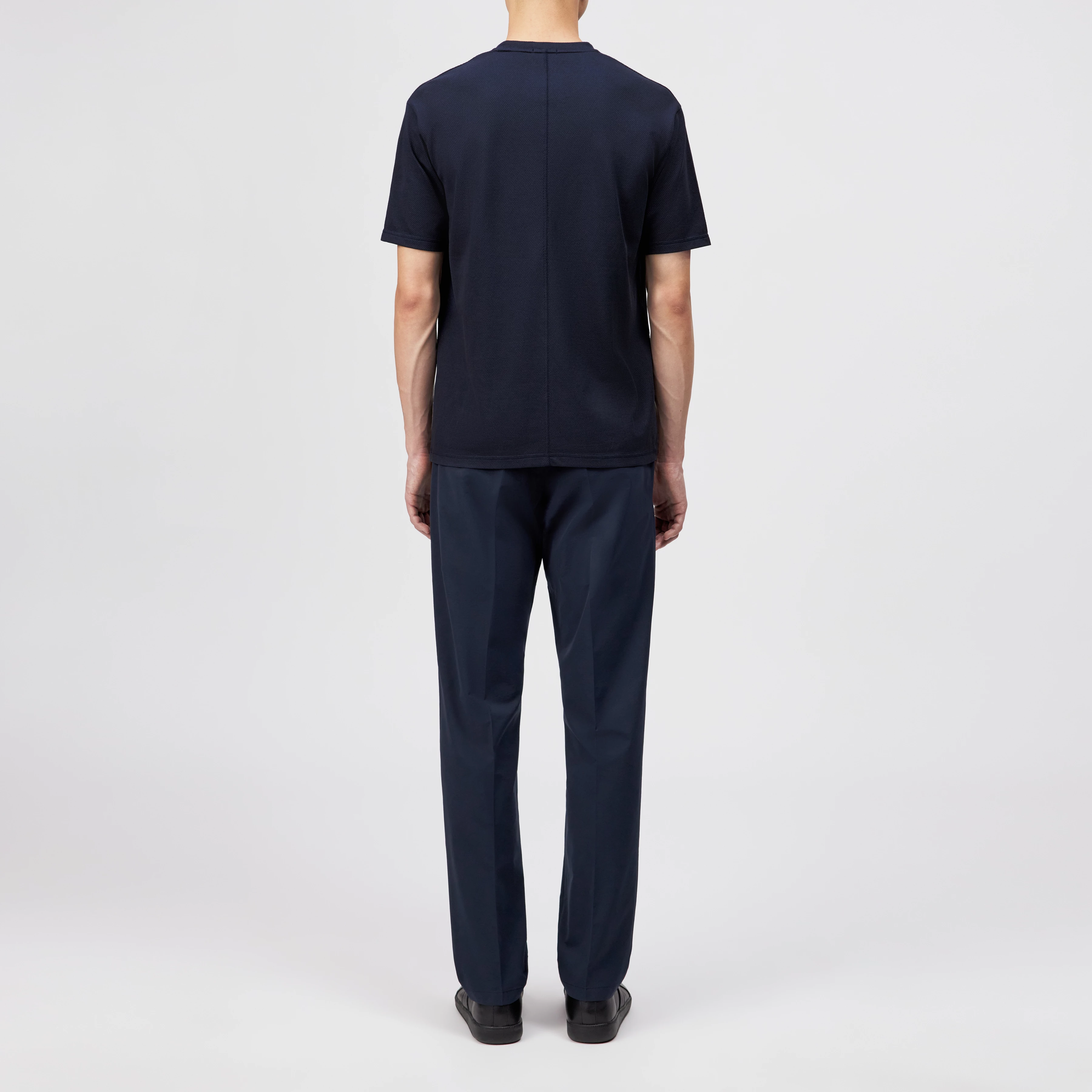 ERICKO - Regular Fit Cotton Blend T-Shirt - men - blue - Rückansicht