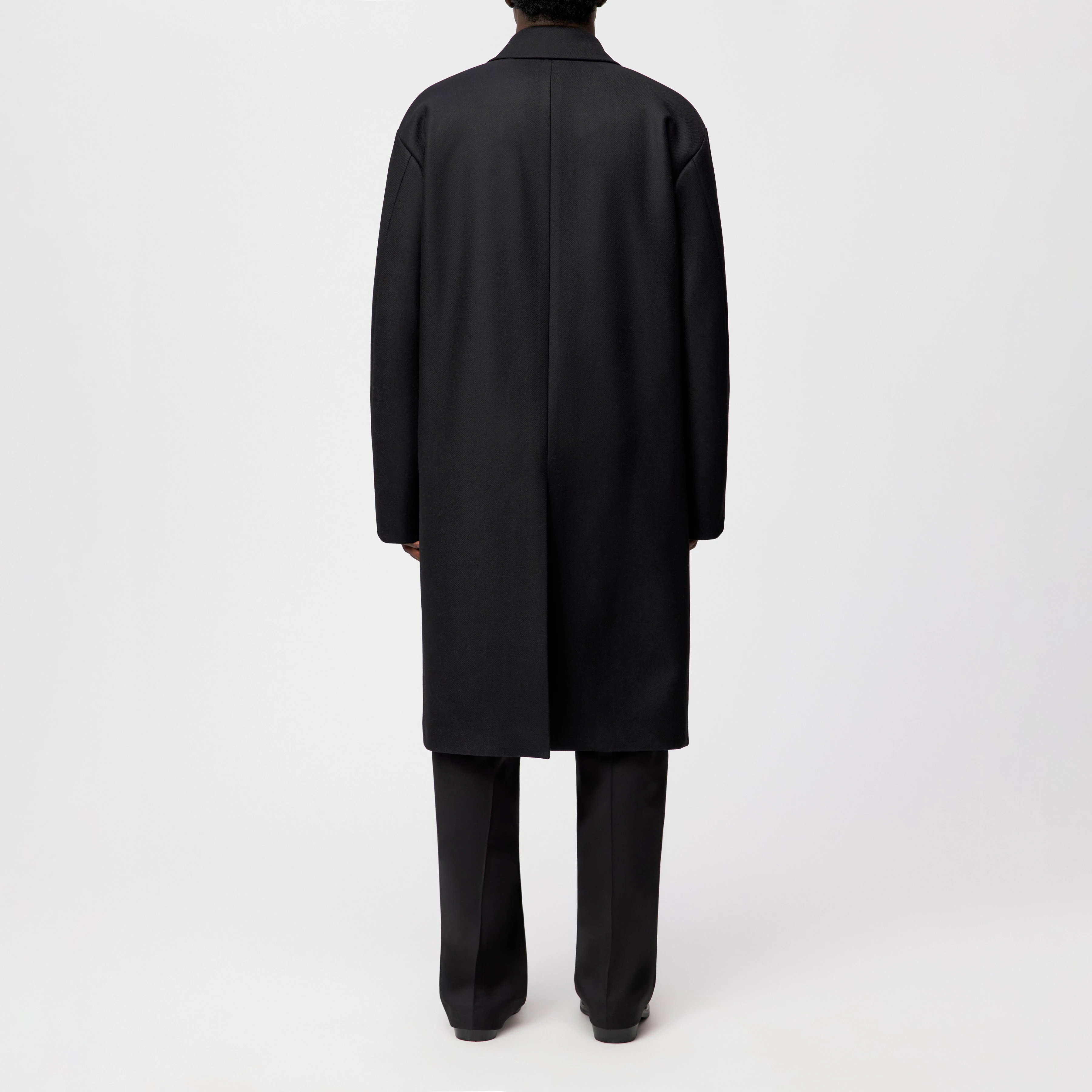 MATESSO - Oversized Mantel in winterlichem Woll-Mix - Herren - schwarz - Rückansicht