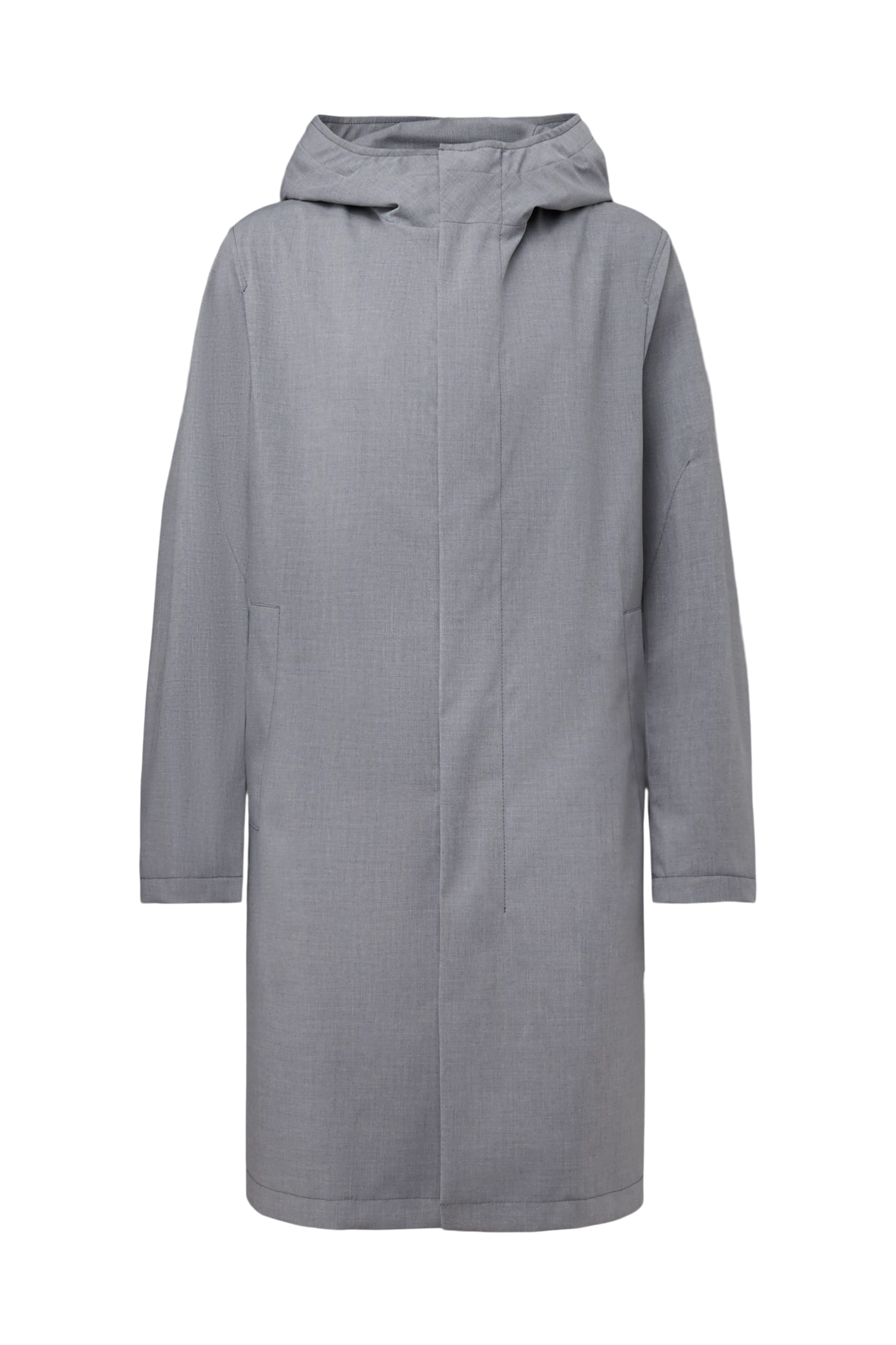 NAUKANO - Sporty coat with hood in techno-viscose - men - grey - Freisteller Frontansicht