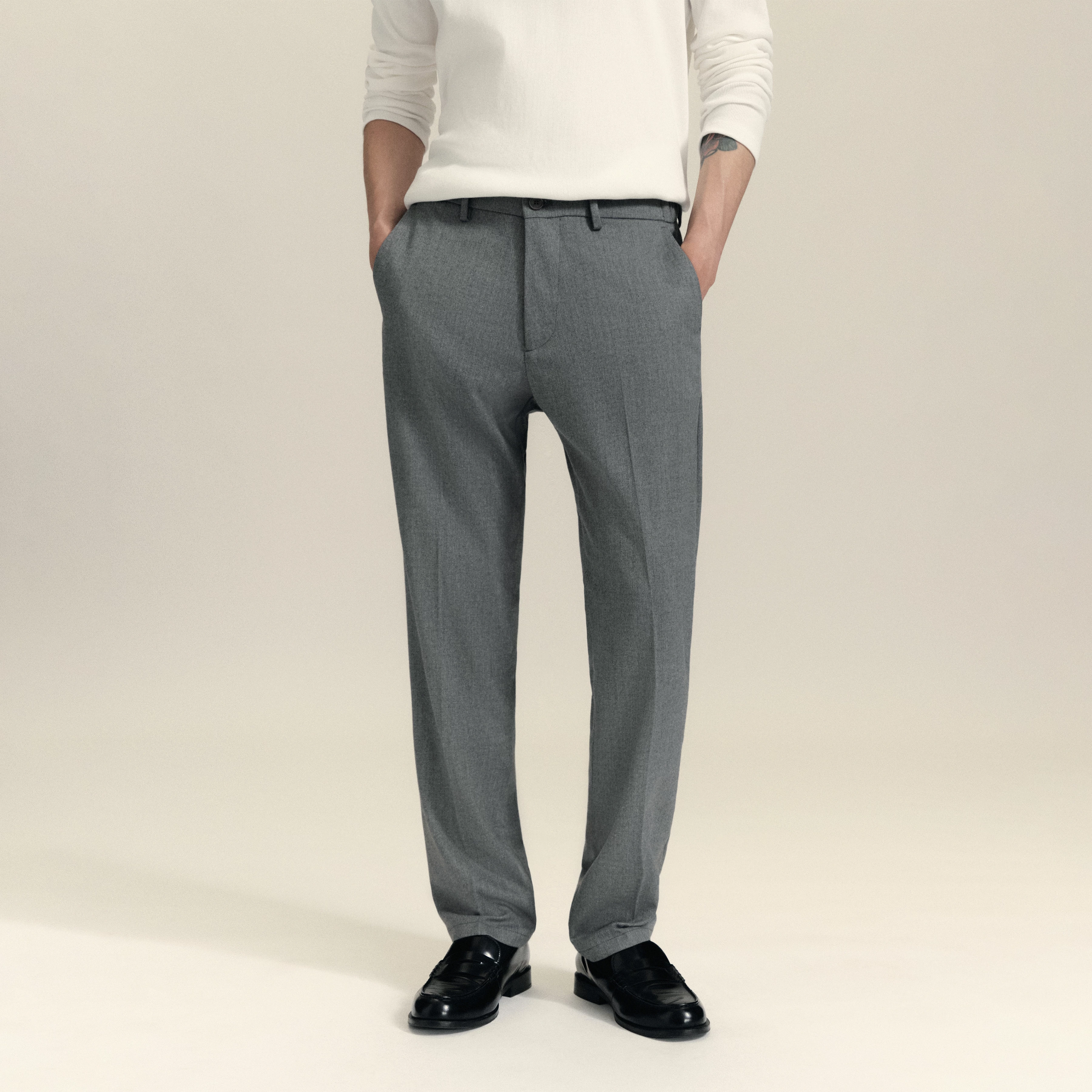 AJEND_RGLR - Konfektionierte Hose in softem Flanell - Herren - grau