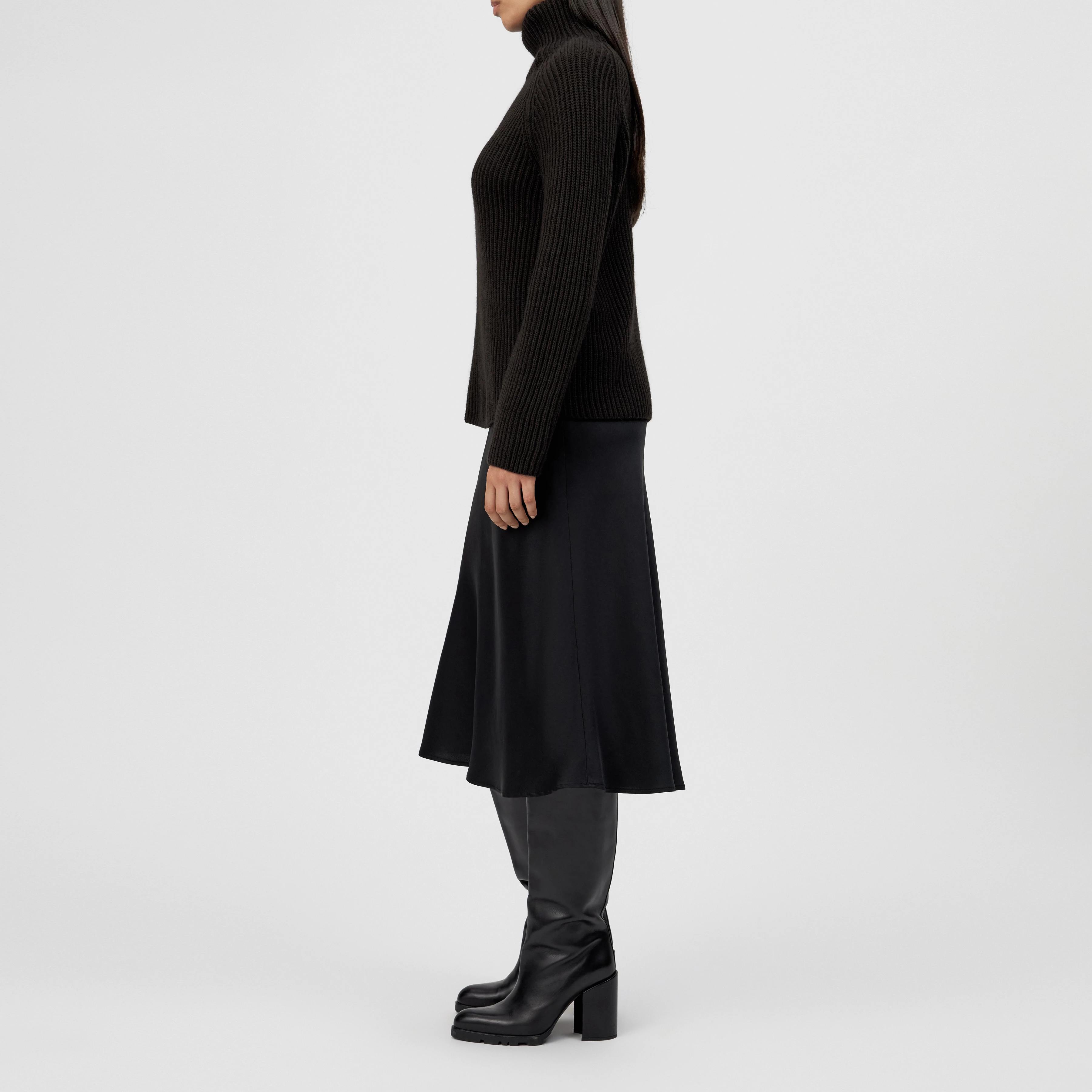 ARWEN - Pull à col roulé en mélange de laine et d'alpaga - women - marron - Seitenansicht