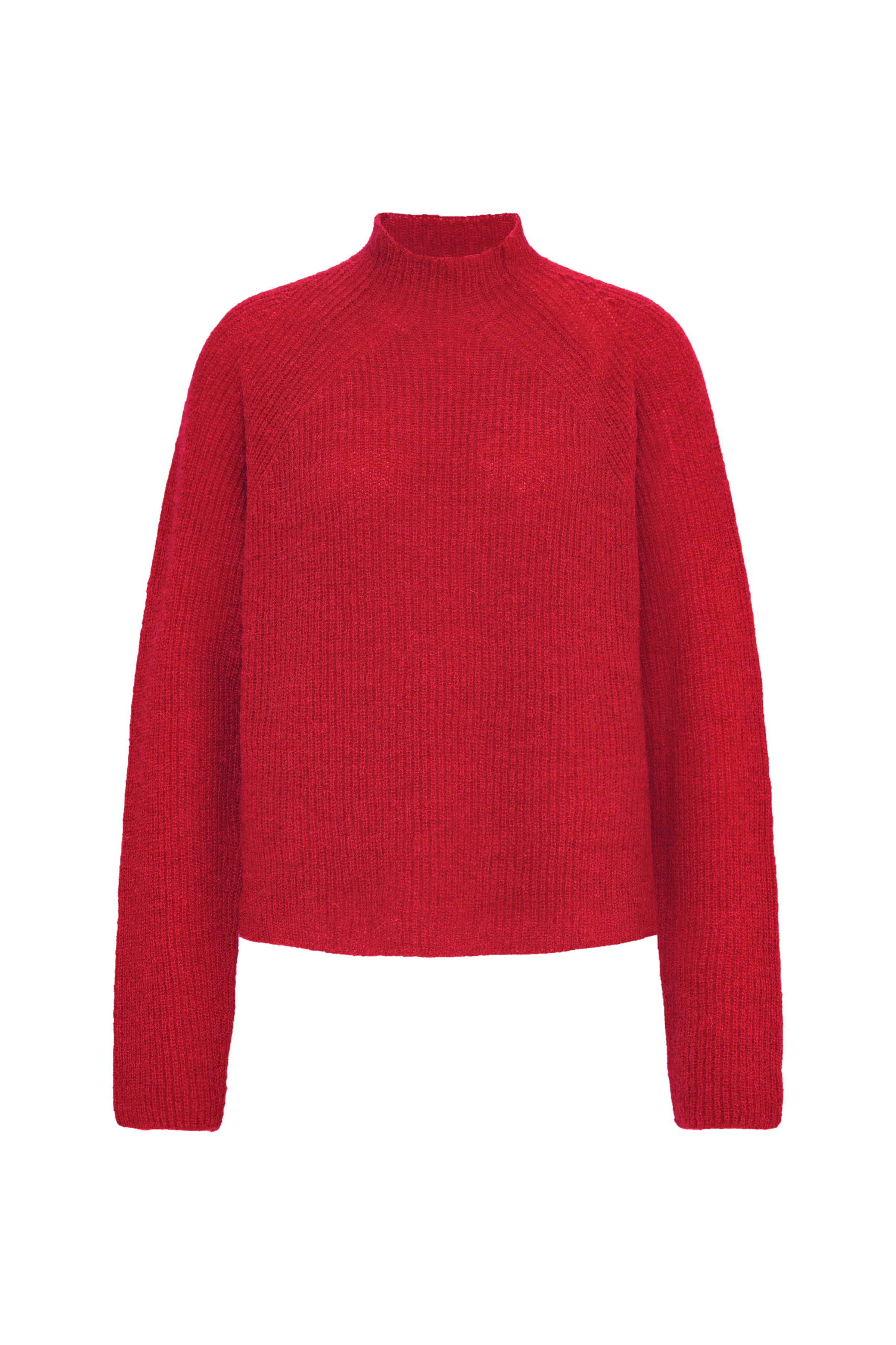 IONYA - Pullover mit Miniturtle in Alpaka-Woll Mix - Damen - rot - Freisteller Frontansicht