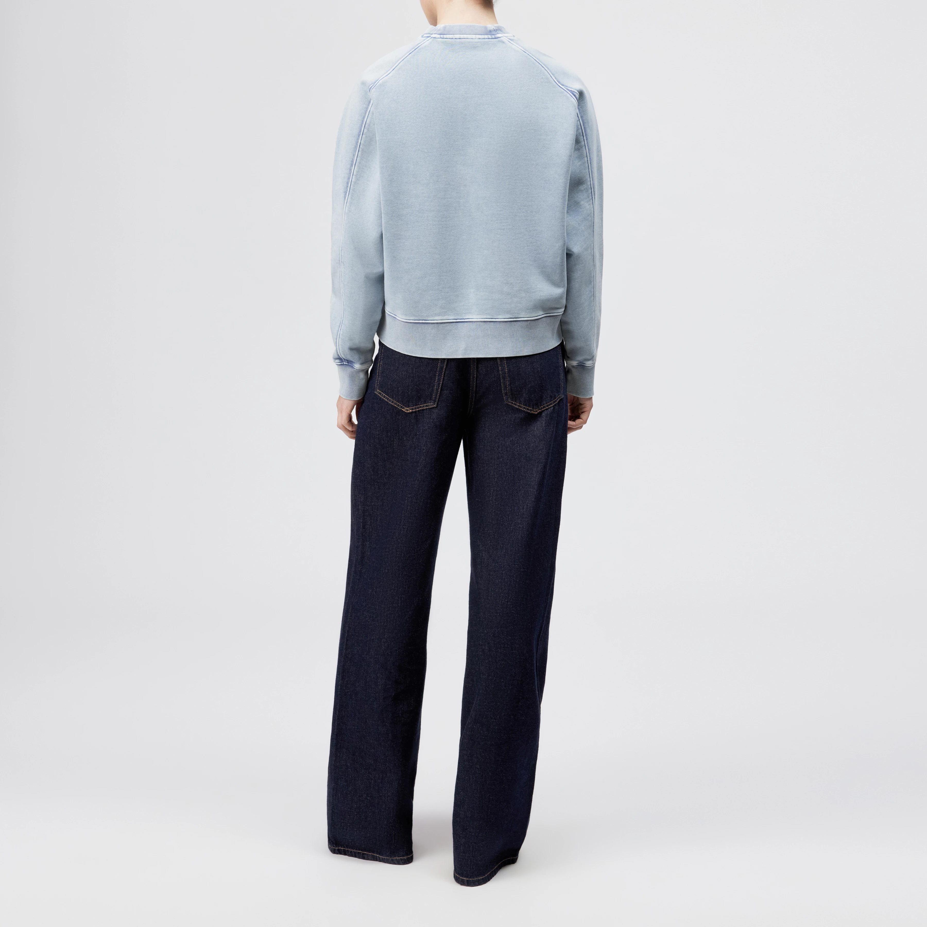 KOLIJA_P4 - Relaxed fit sweatshirt in pure cotton - women - blue - Rückansicht