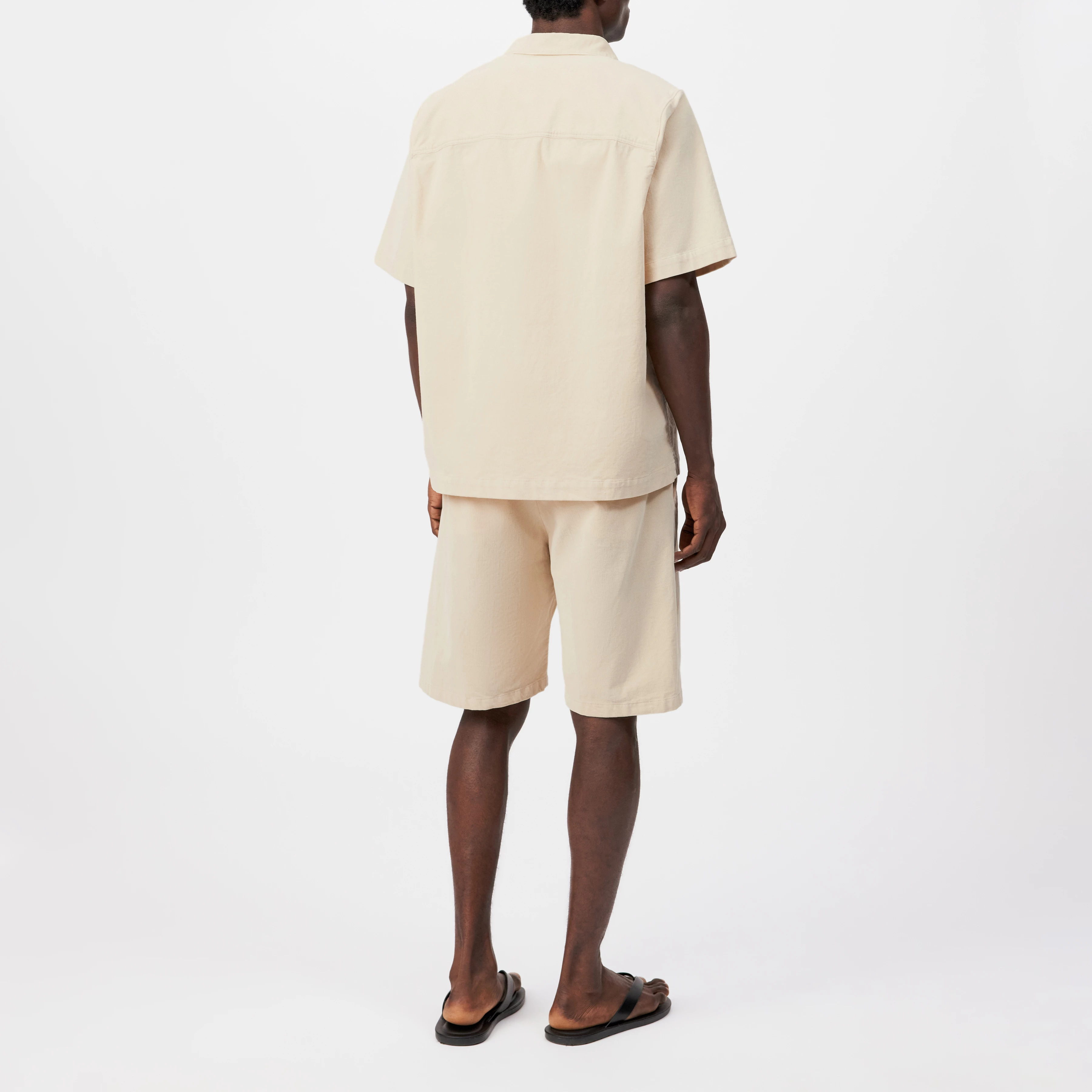 MERYN - Corduroy short-sleeve shirt - men - beige - Rückansicht
