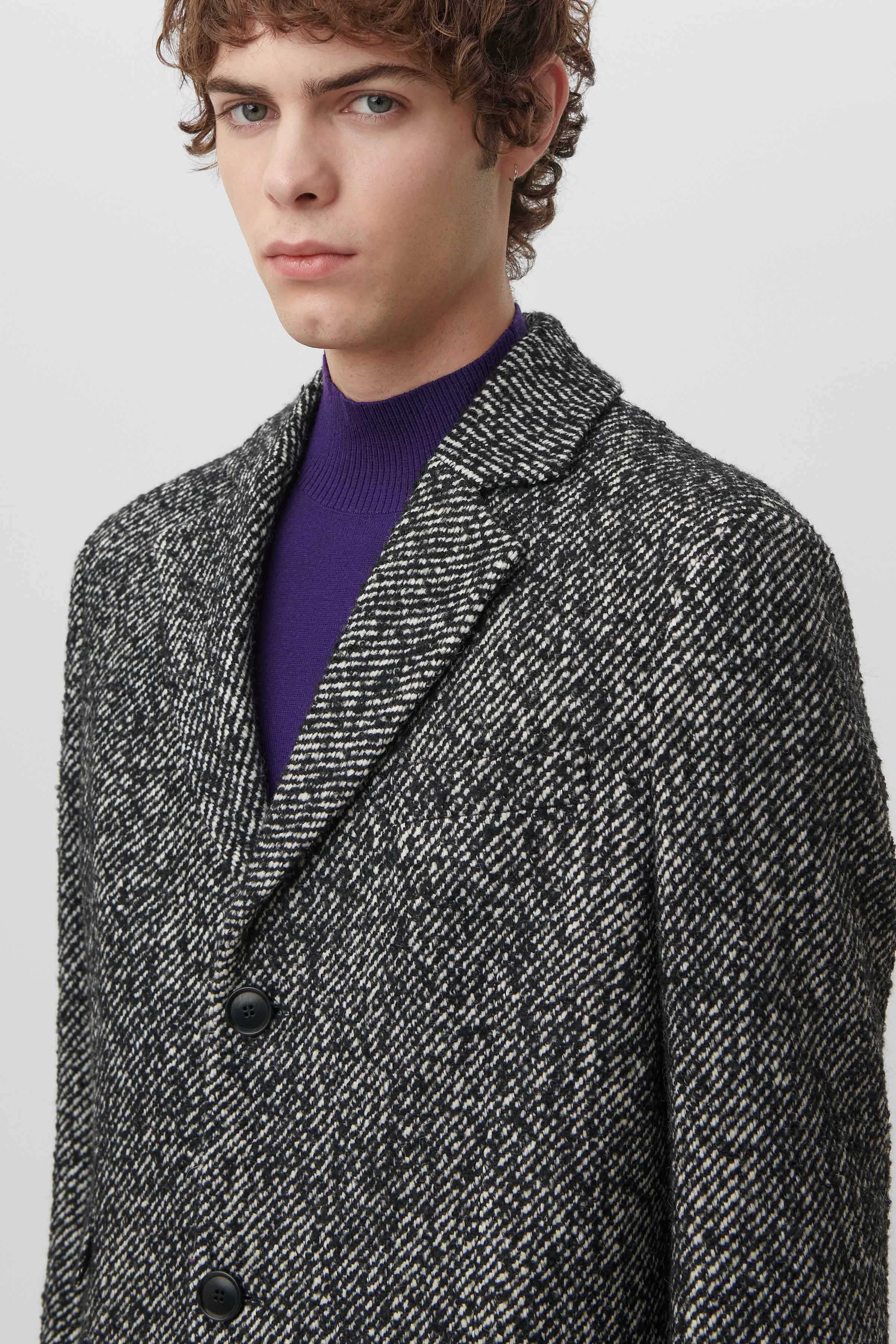 LUGO - Blazermantel in heavy Wolltwill - Herren - schwarz - Seitenansicht