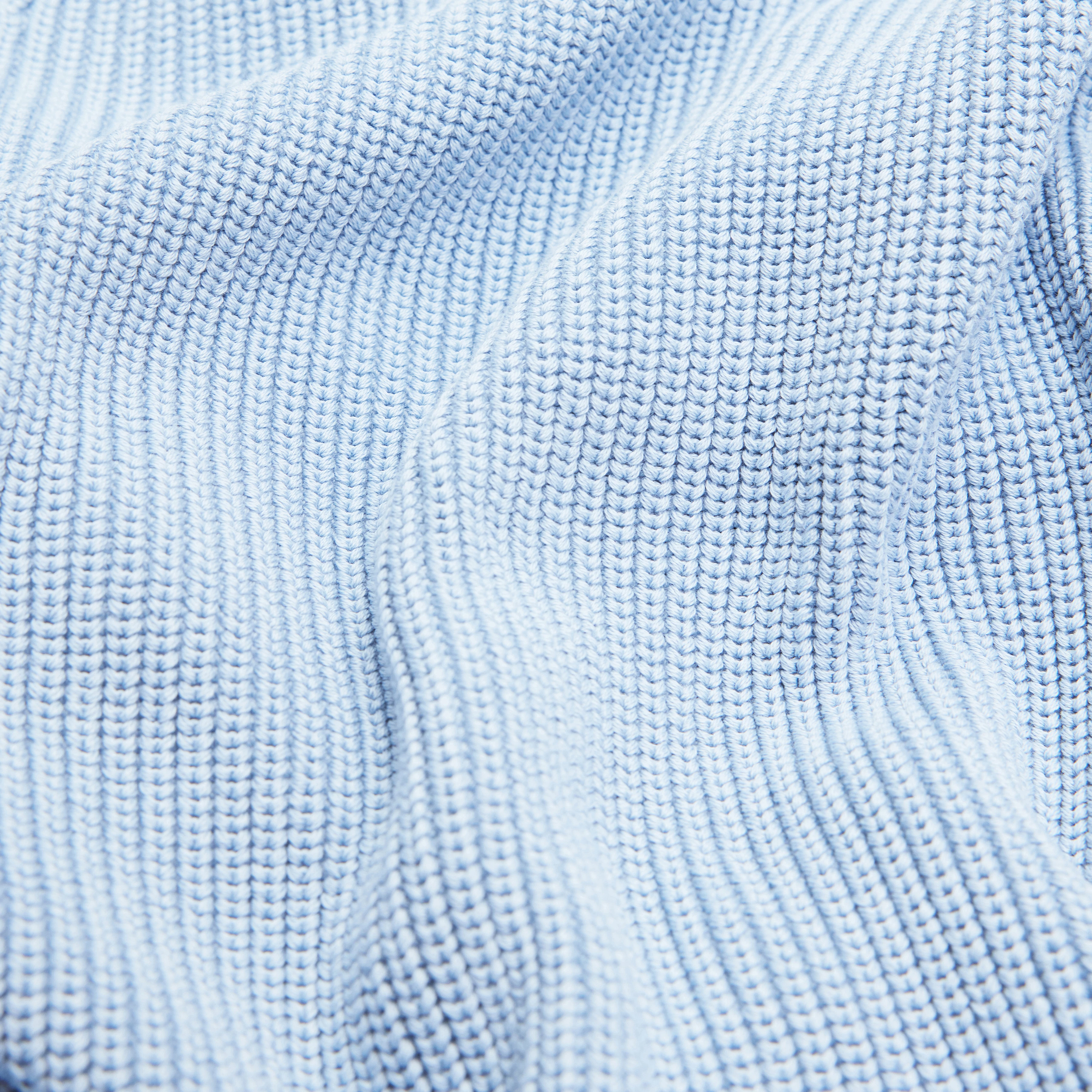 RIPPLEY - Knitted jumper in ribbed cotton - men - blue - Materialbild (B2C)