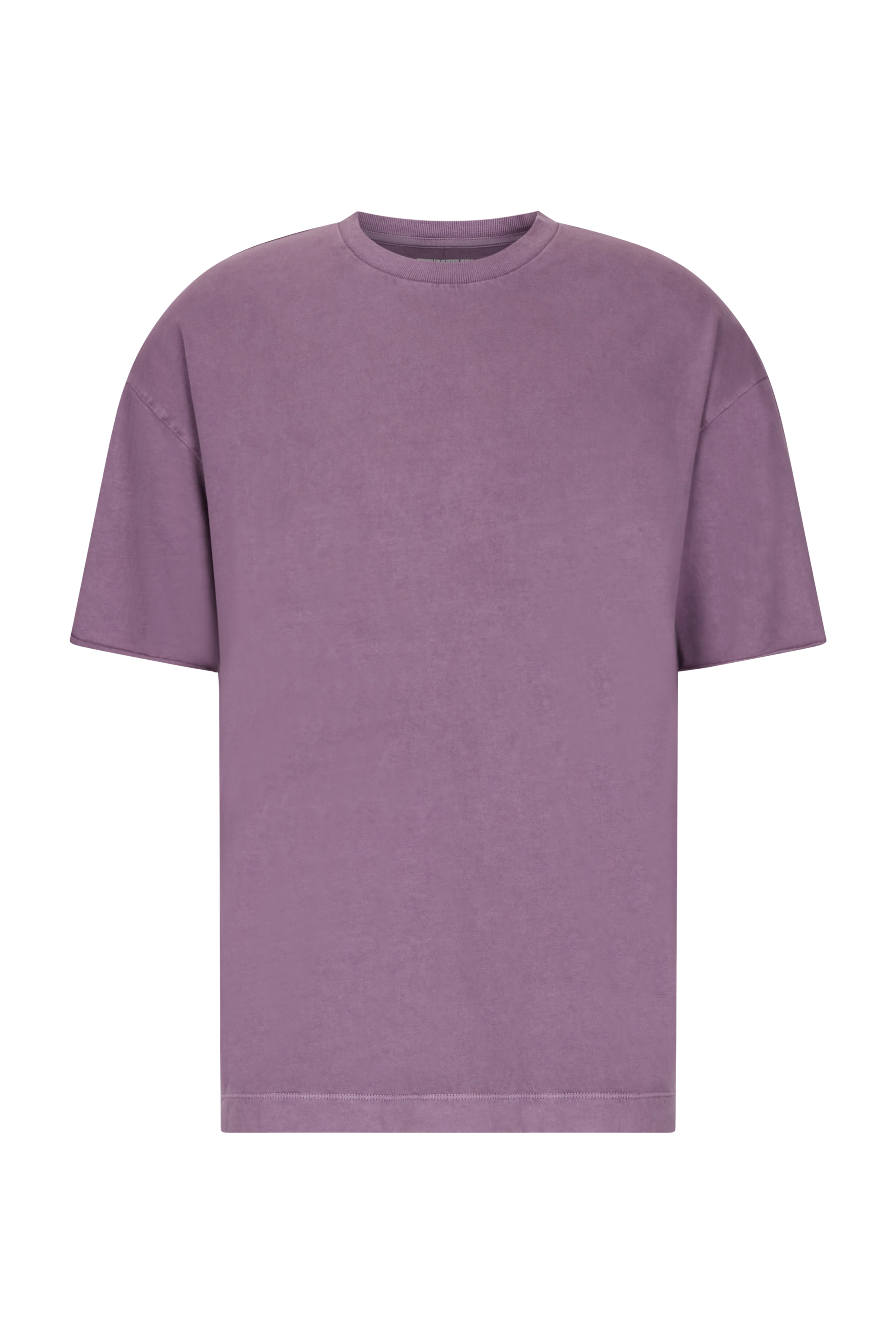 EROS - t-shirt with rolled edge in a washed look - men - purple - Freisteller Frontansicht