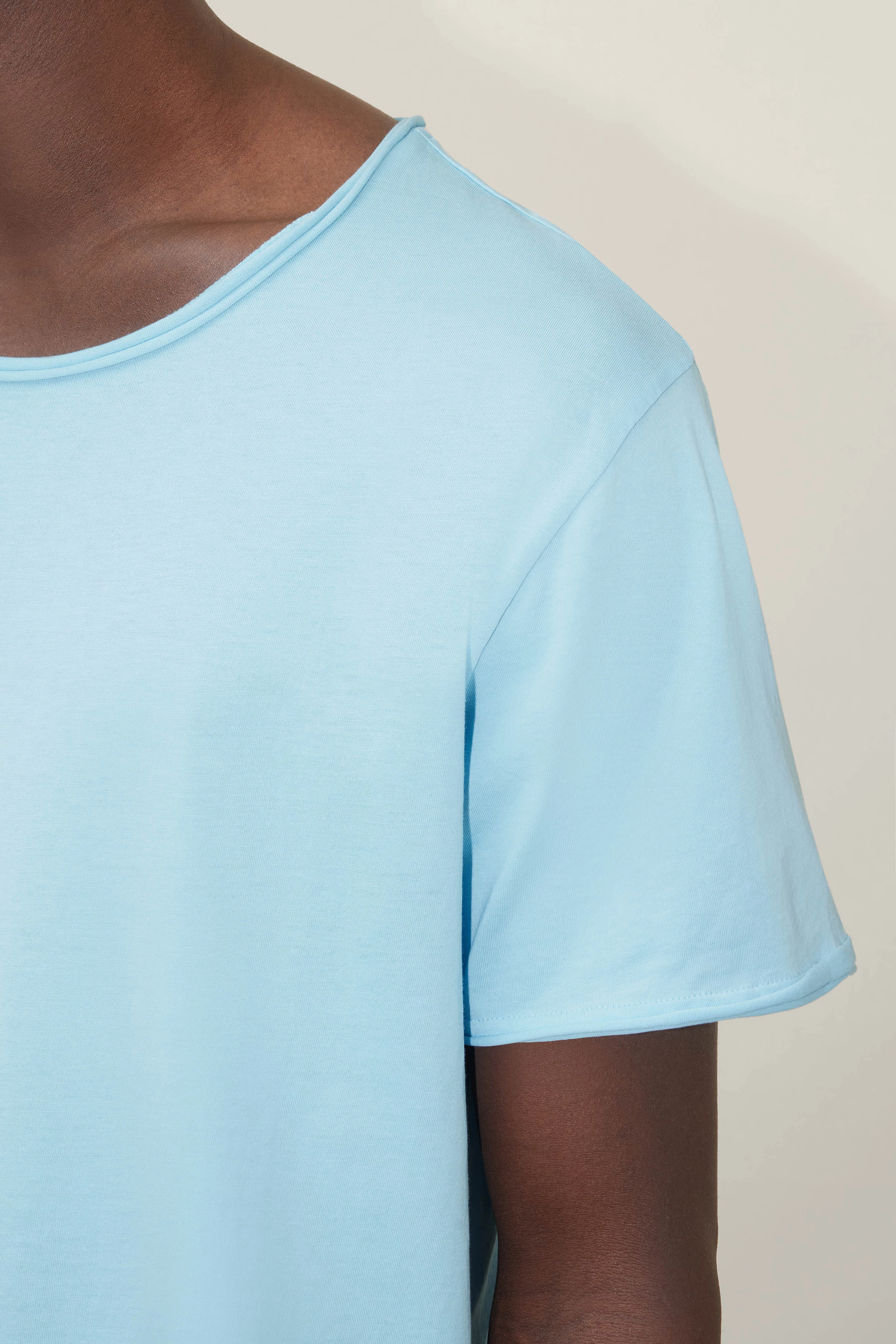 KENDRICK - Løs T-shirt i bomuld - men - blå - Seitenansicht