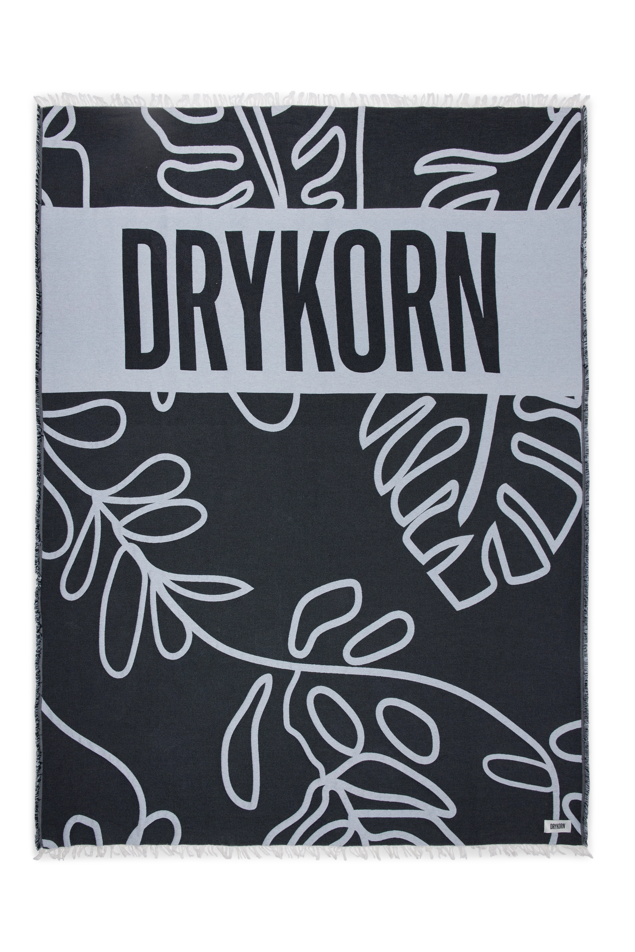 TURNILA - Strand- und Picknickdecke in recyceltem Garn - Unisex - schwarz - Freisteller Frontansicht