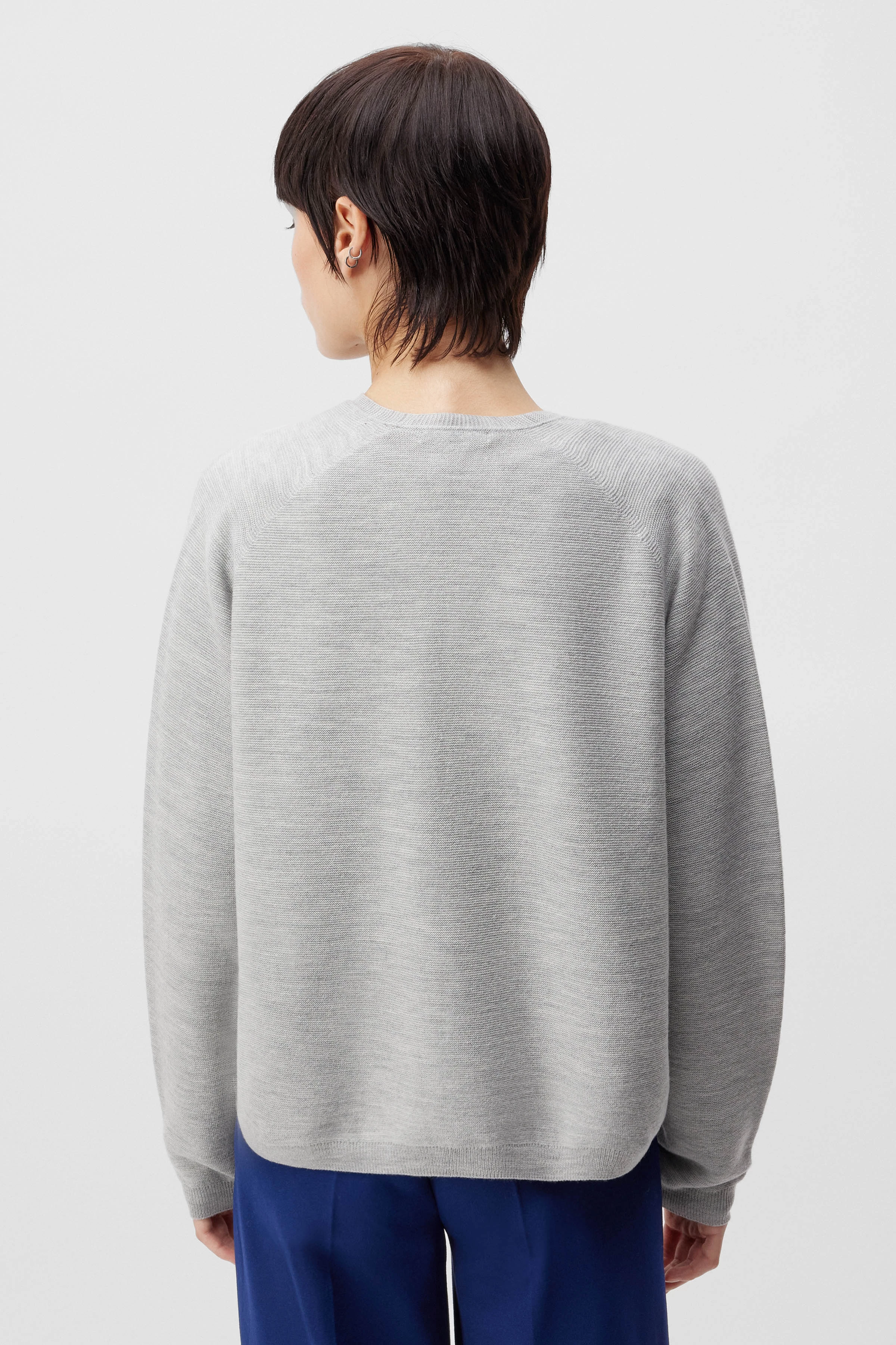 MANUMY - Merino wool cardigan - women - grey - Rückansicht