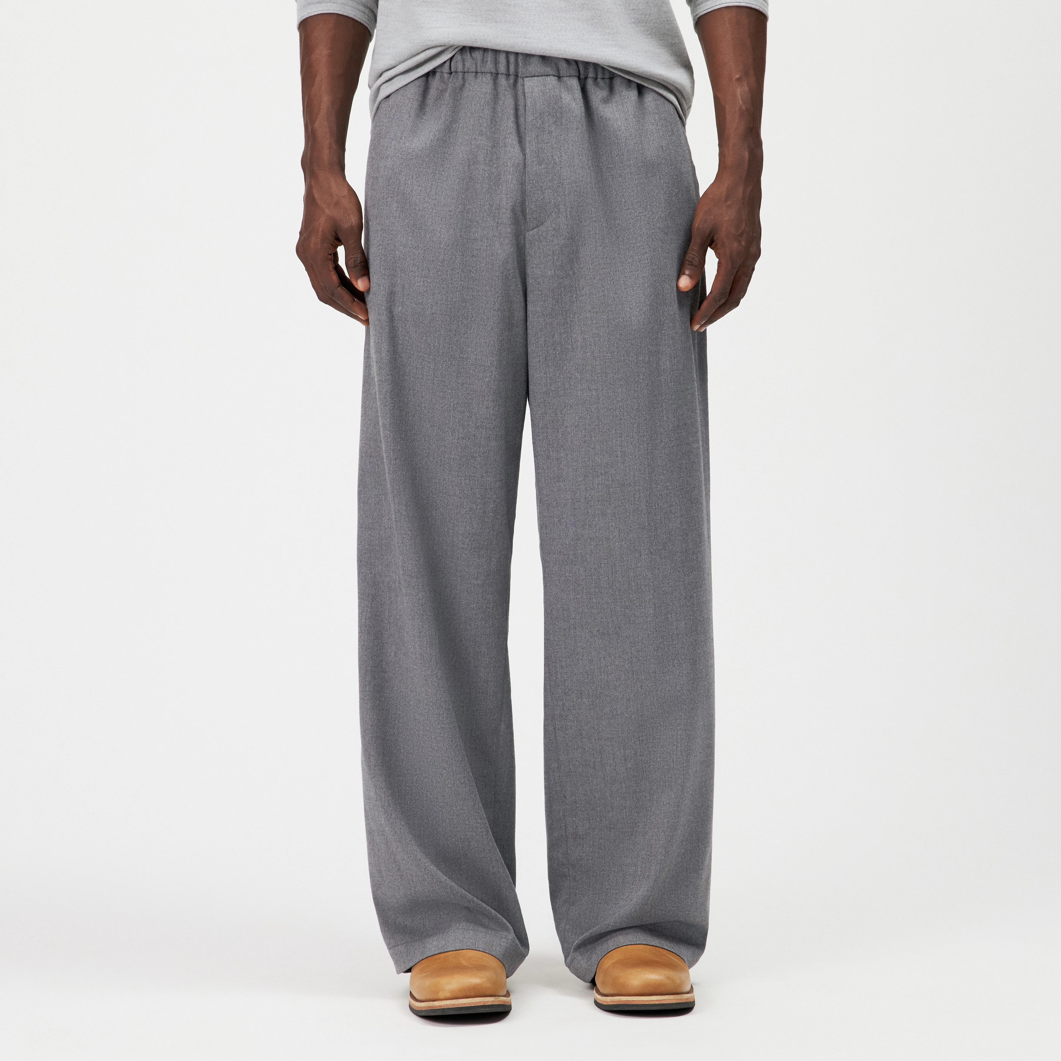JOPAGO_CLN - Soft flannel jogging bottoms - men - grey - Frontansicht